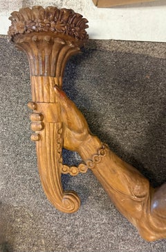 Italian Neo-classical Style Carved Pine Arm Form Torchiere Or Candle Sconce