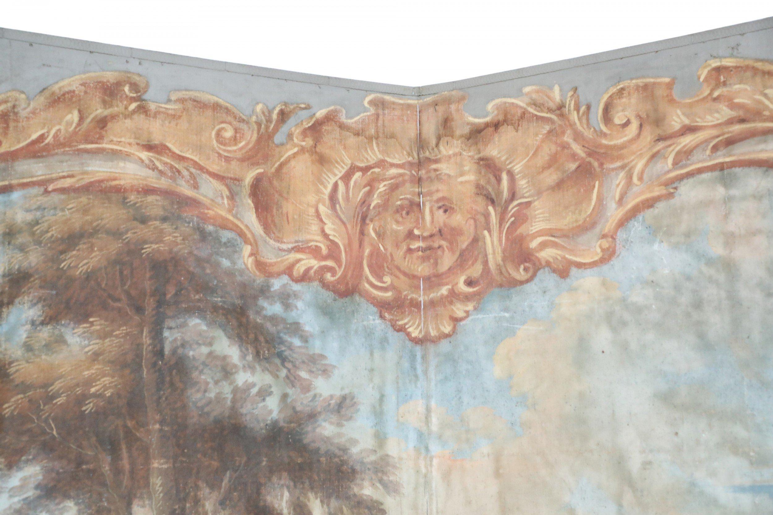 Italienisches figuratives italienisches Gemälde im neoklassischen Stil, 6-teiliger klappbarer Raumteiler im Angebot 5