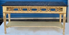 Italian Neo-Classical Style Giltwood Marble Top Console Table