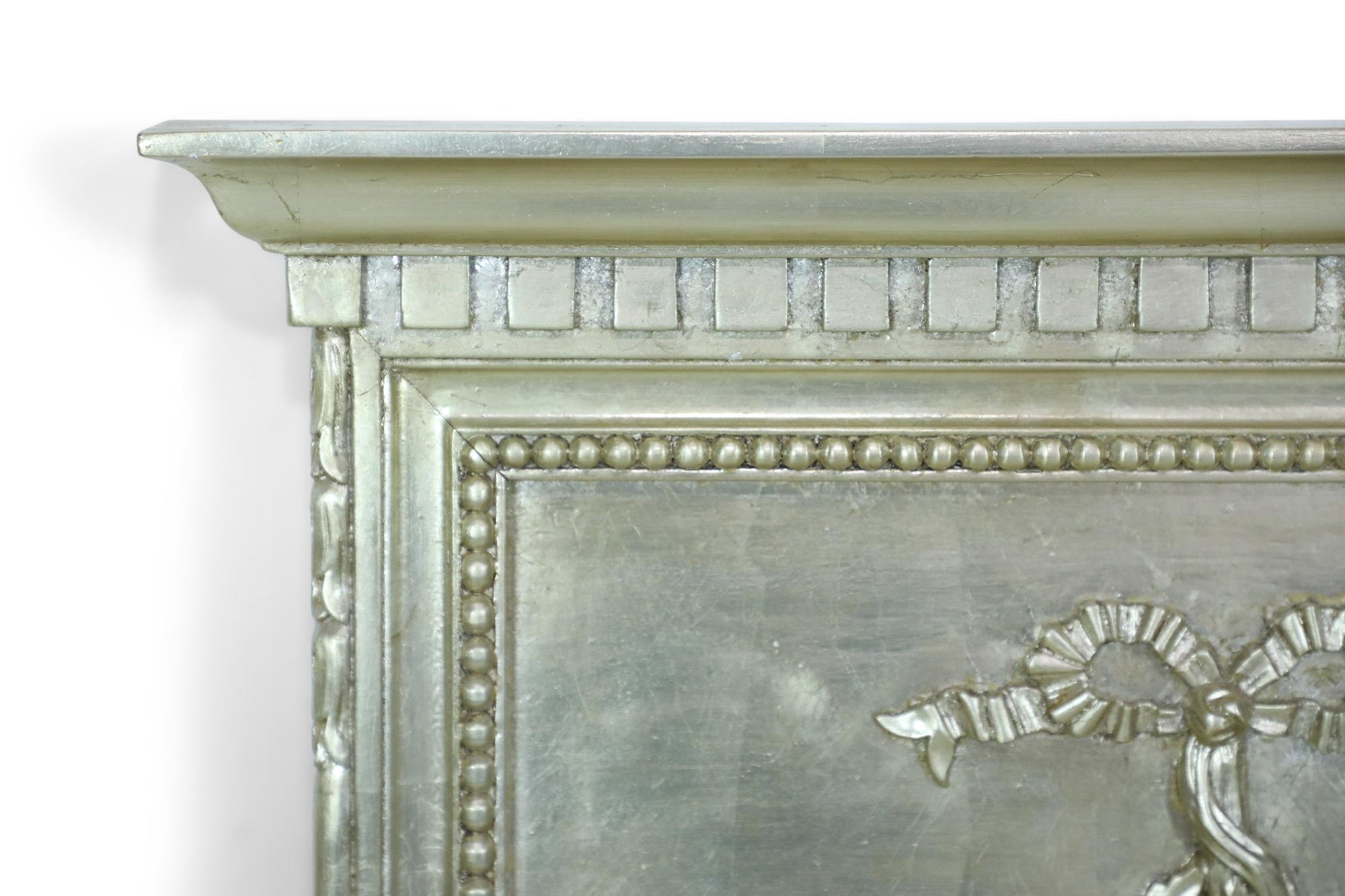 Unknown Italian Neo-Classical Style Pier Mirror in Painted Silver For Sale