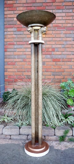 Italian Neo Classical Style Travertine Marble 1960s Torchiere Lamp