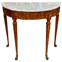 Italian Neo-Classical Walnut Demilune Console