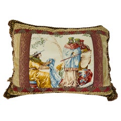 Italienisches Kissen im neobarocken Stil mit biblischen Szenen