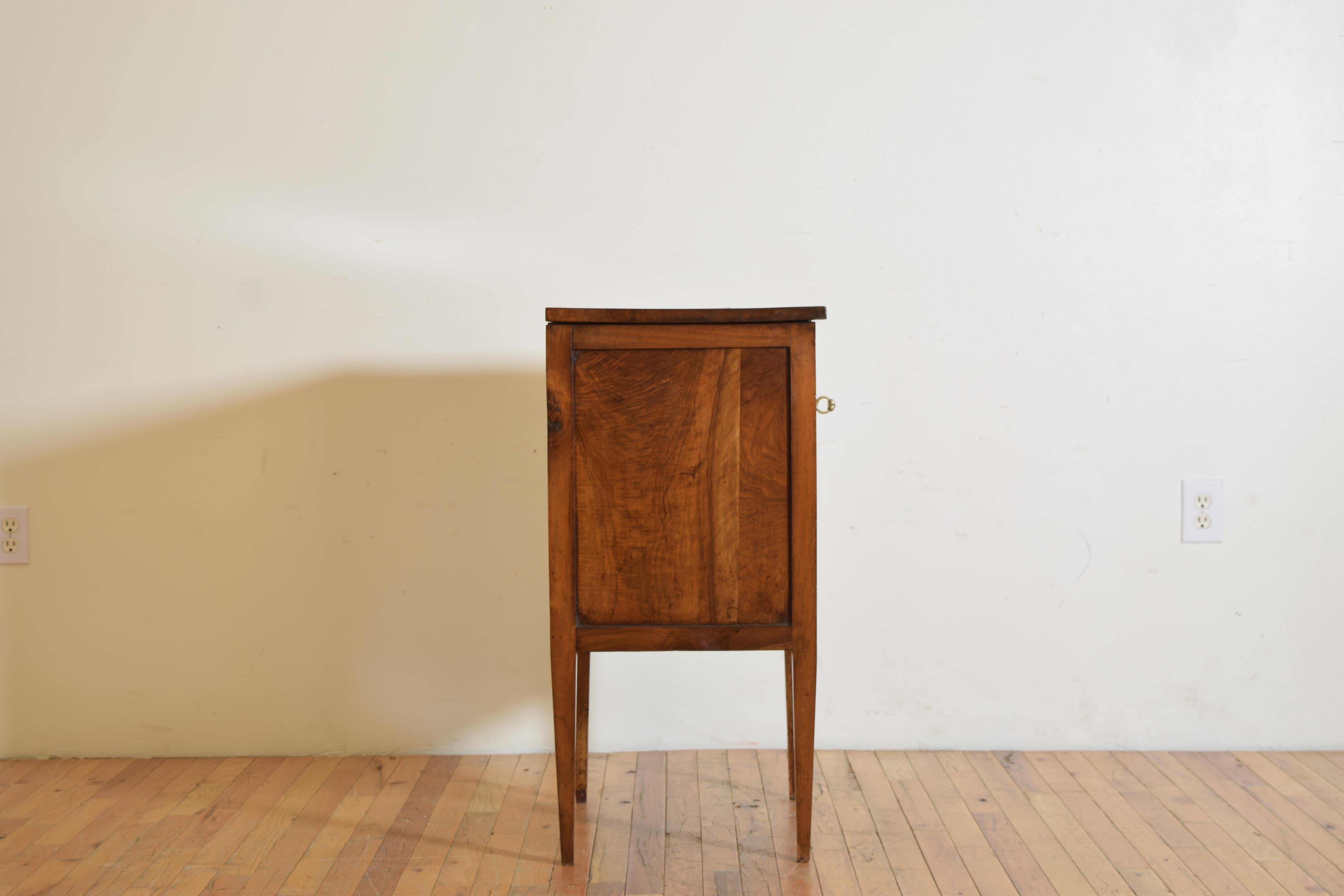 Early 19th Century Italian Neoclassical Period Walnut 2-Drawer Bedside Commode, ca. 1820