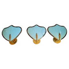 Italian Neoclasical Murano set of Three wall Lights