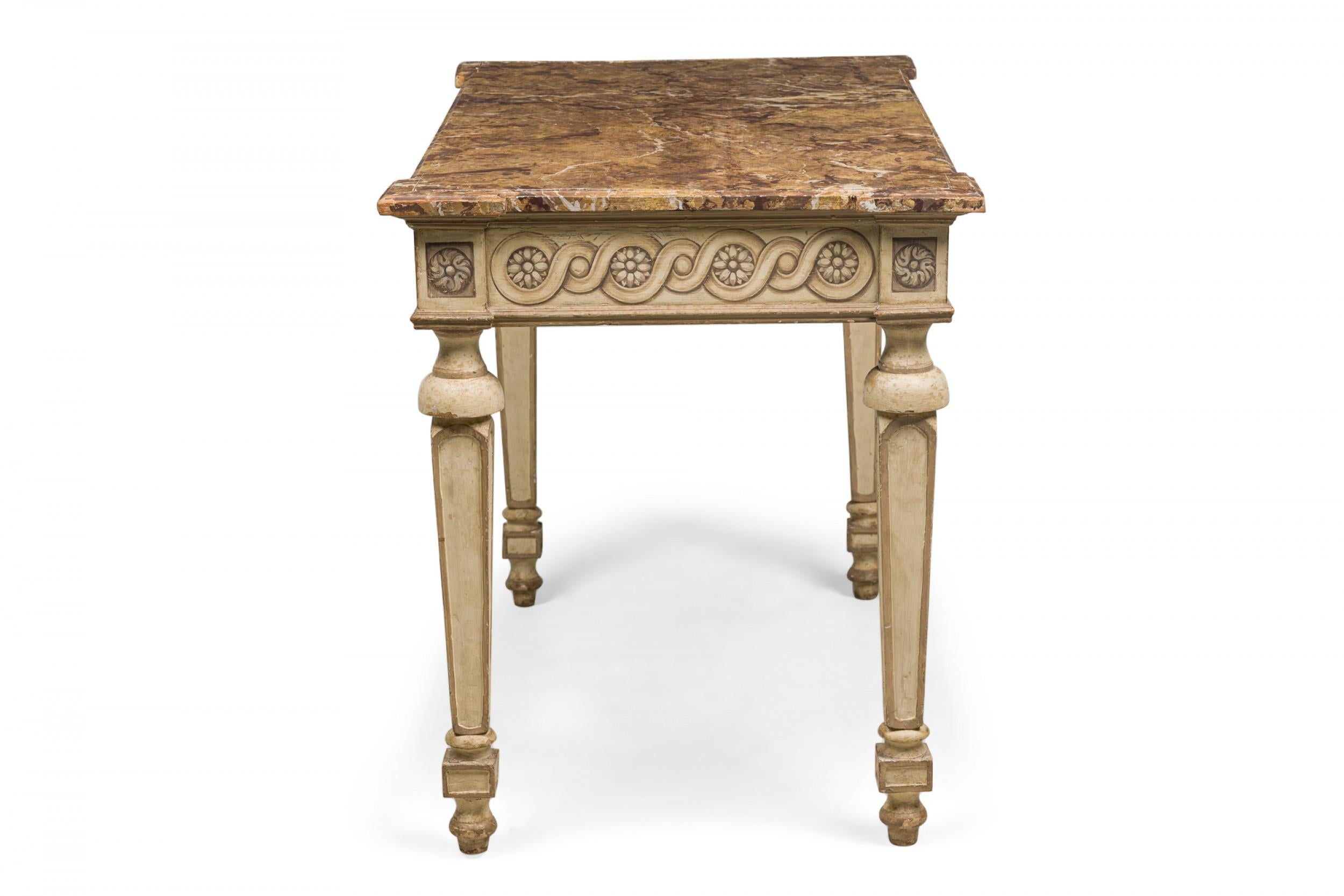 Neoclassical Italian Neoclassic Beige Painted & Parcel-Gilt Console / Center Table For Sale