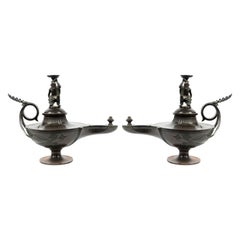 Italian Neoclassic Bronze Lamps
