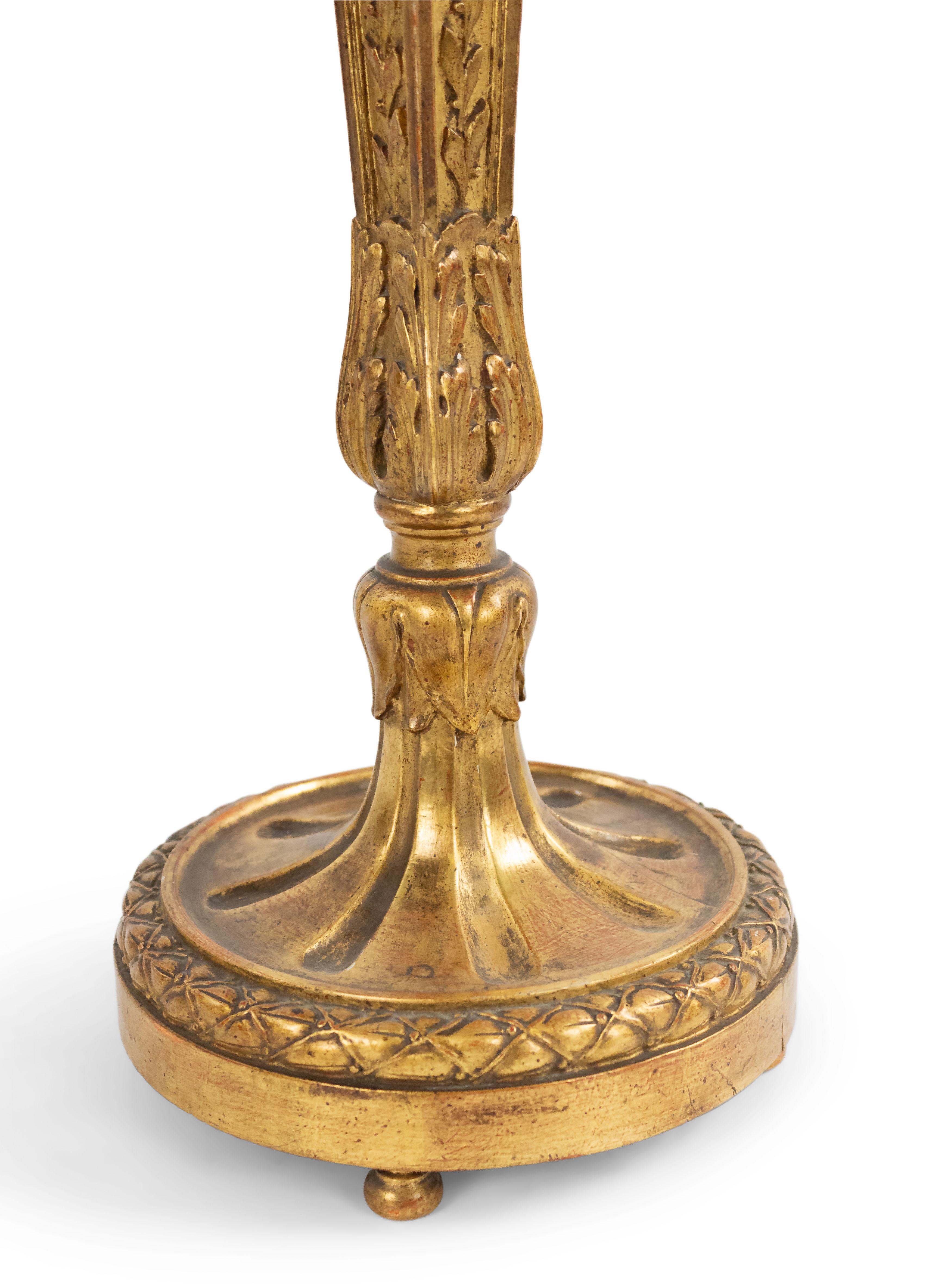 20th Century Italian Neoclassic Carved Giltwood Table Lamp