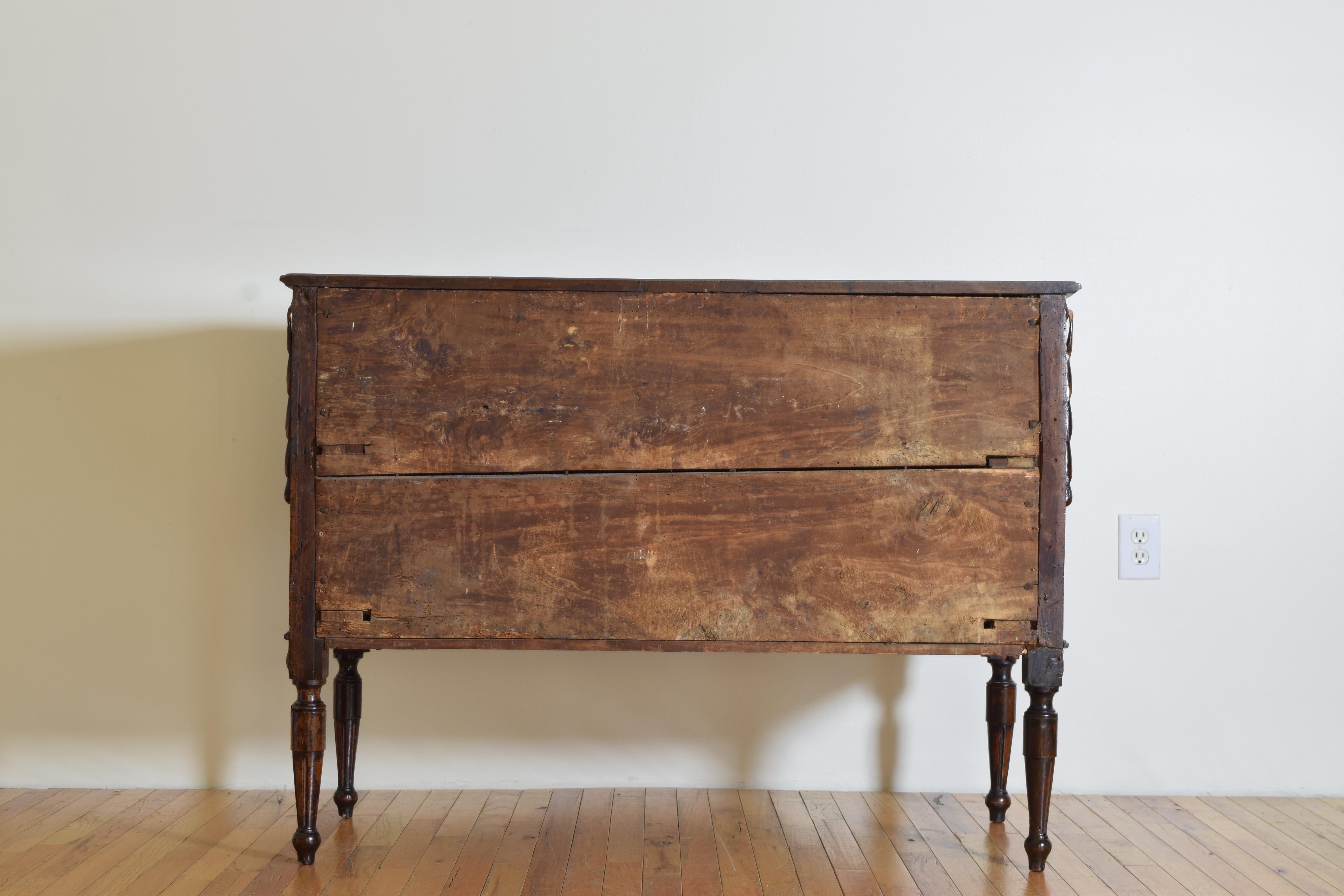 Italian Neoclassic Carved Walnut 2-Drawer Commode, Last Quarter 18th Century 8