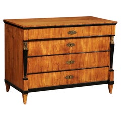 Italian Neoclassic Chest w/Roman Bust Column Accents & Unusual Petite Sabre Feet