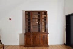 Italian Neoclassic Fluted Walnut 2-Piece Libreria, 1st quarter 19th century