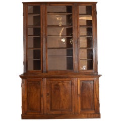 Italian Neoclassic Fluted Walnut 2-Piece Libreria, 1st quarter 19th century Italian Neoclassic Fluted Walnut 2-Piece Libreria, 1st quarter 19th century