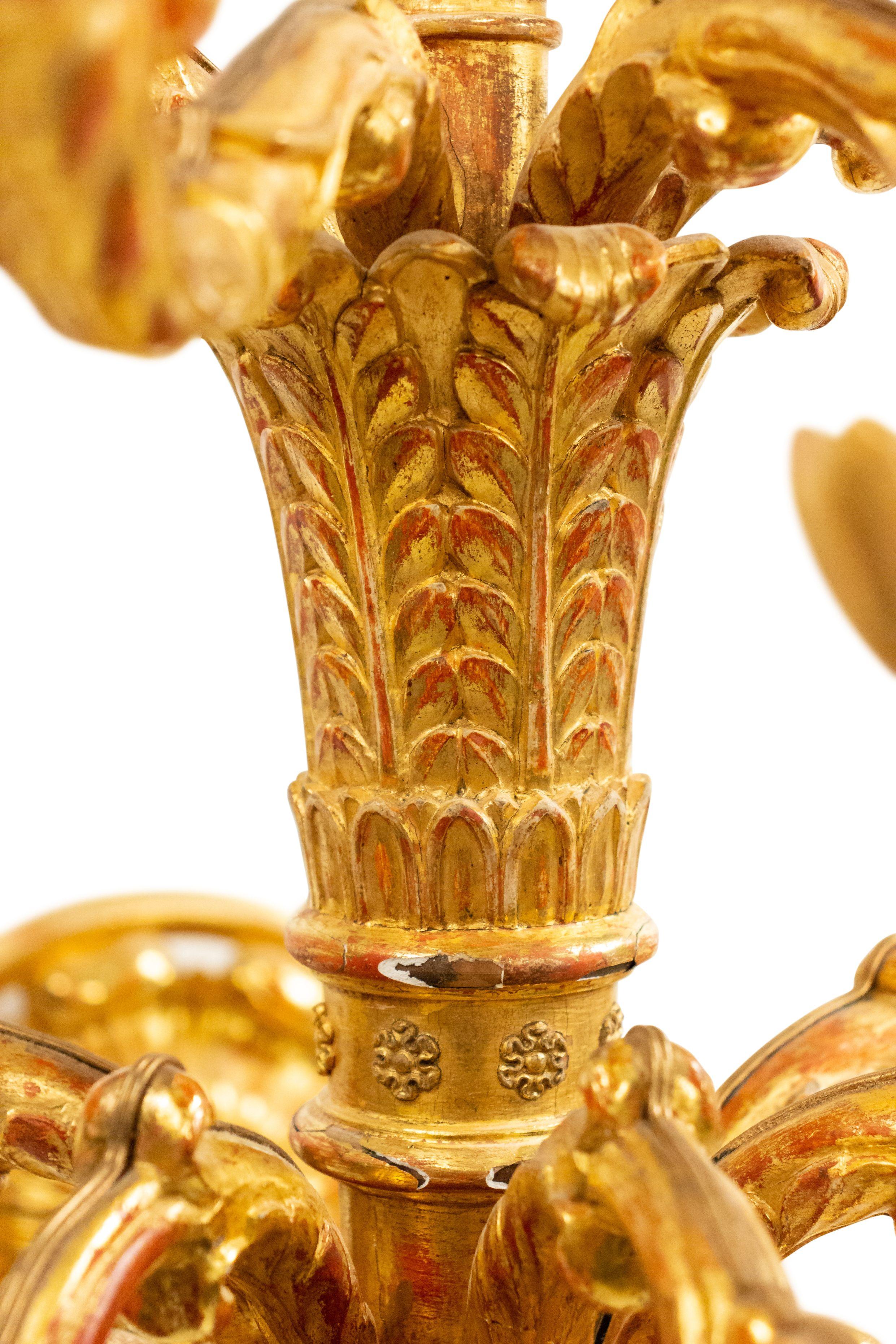 Wood Italian Neoclassic Gilt Wall Sconces For Sale