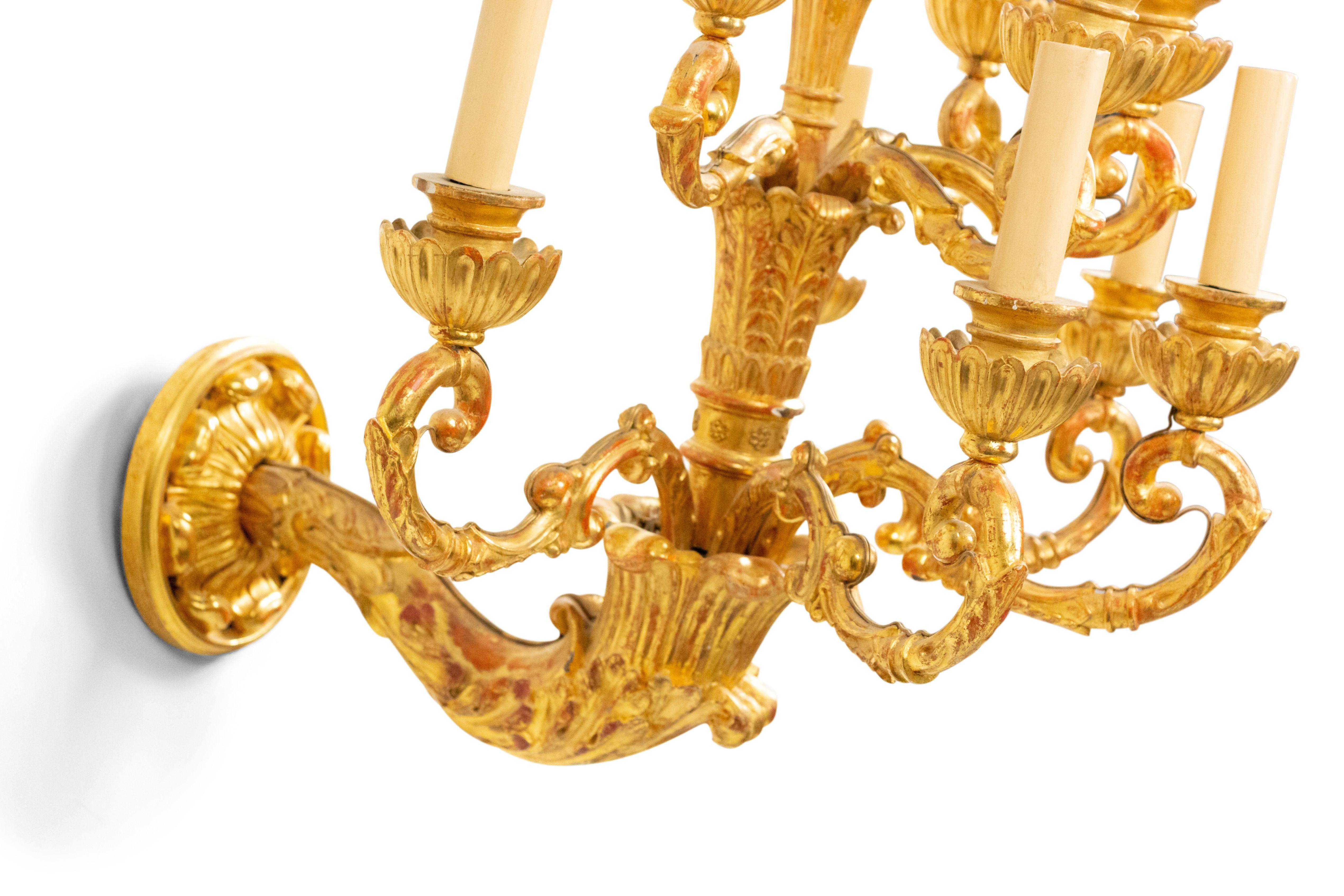 Italian Neoclassic Gilt Wall Sconces For Sale 2