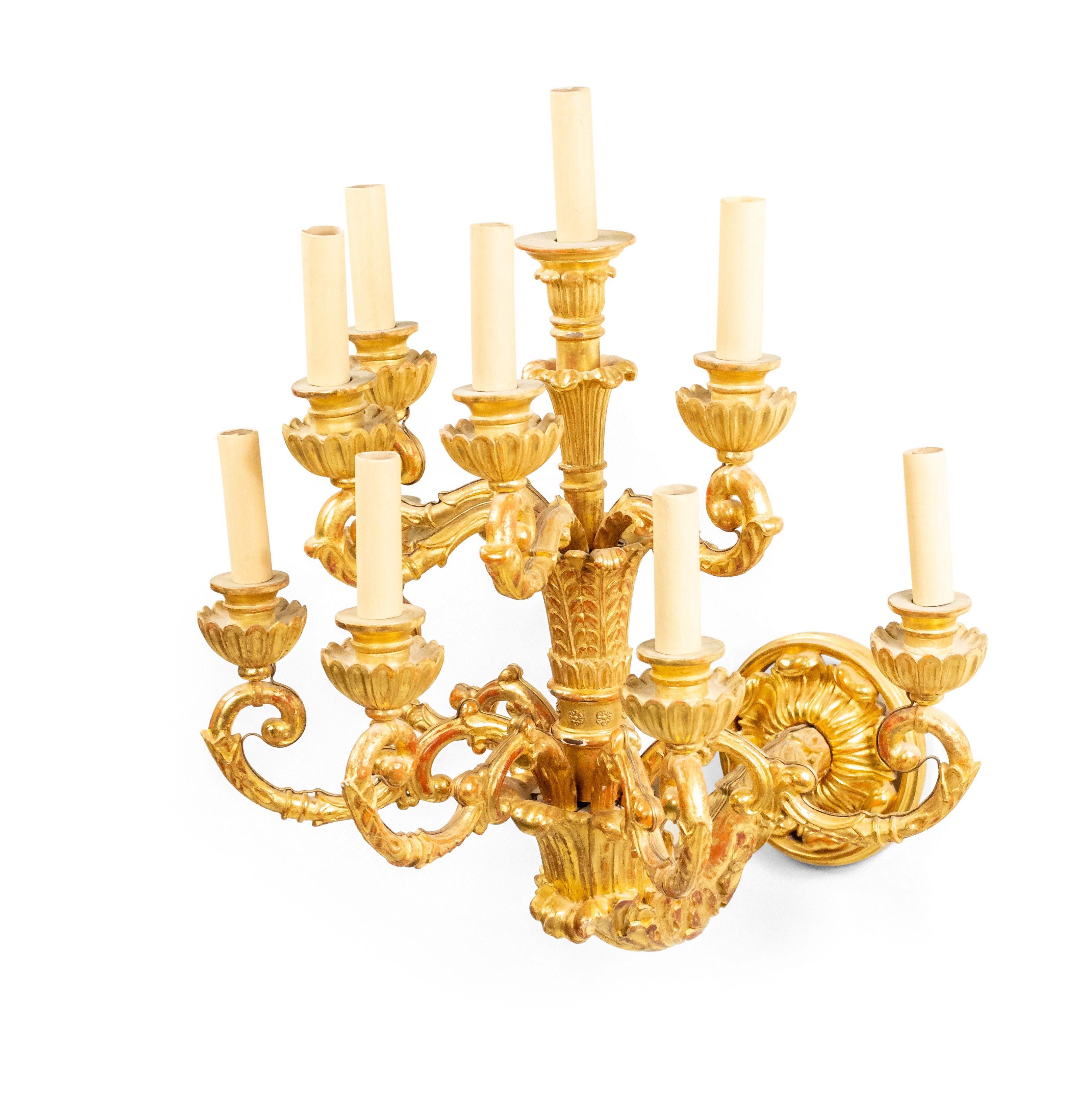 Italian Neoclassic Gilt Wall Sconces For Sale 3