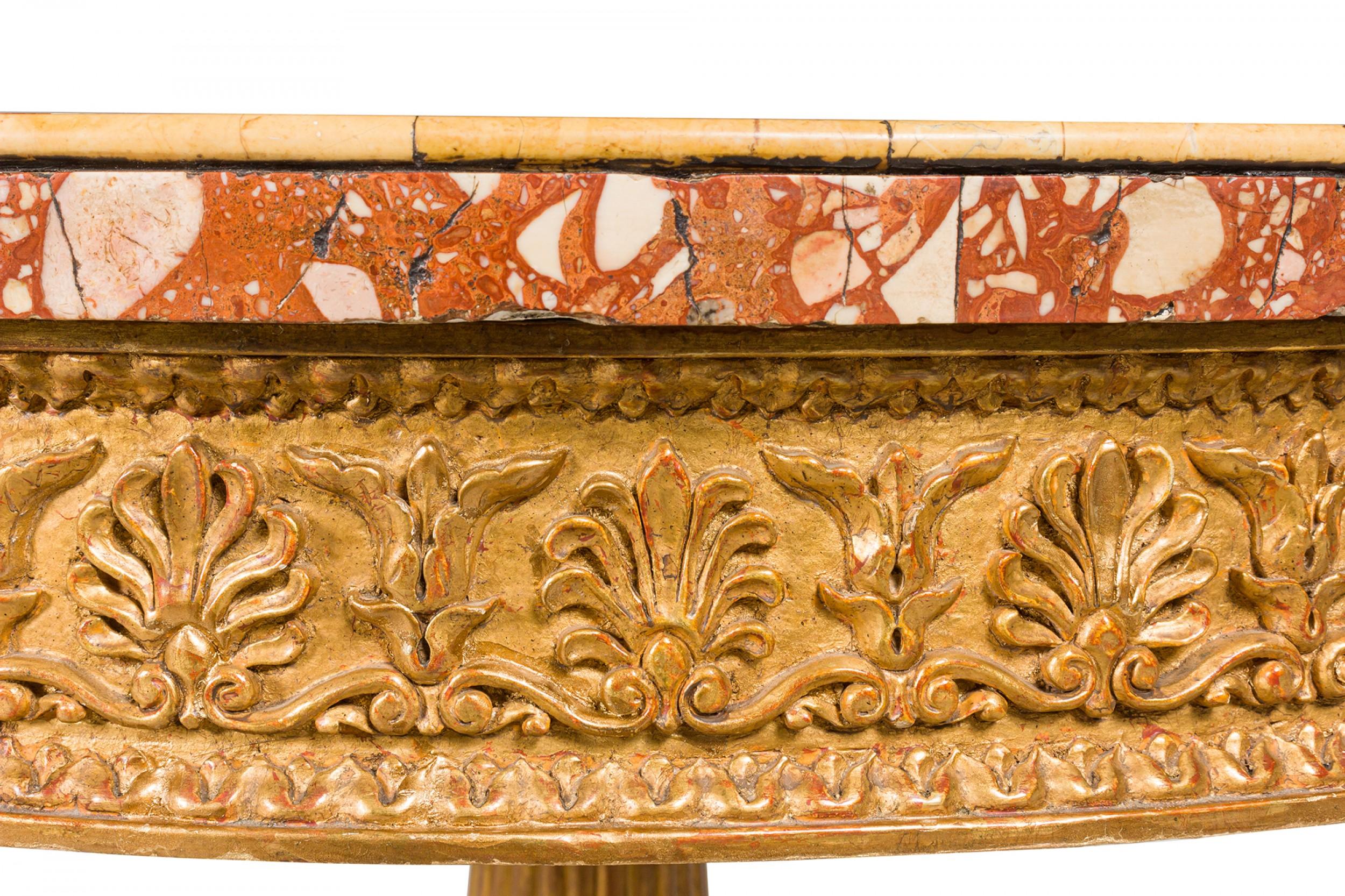 Italian Neoclassic Giltwood and Breccia Rosso Marble Circular Center Table In Good Condition For Sale In New York, NY