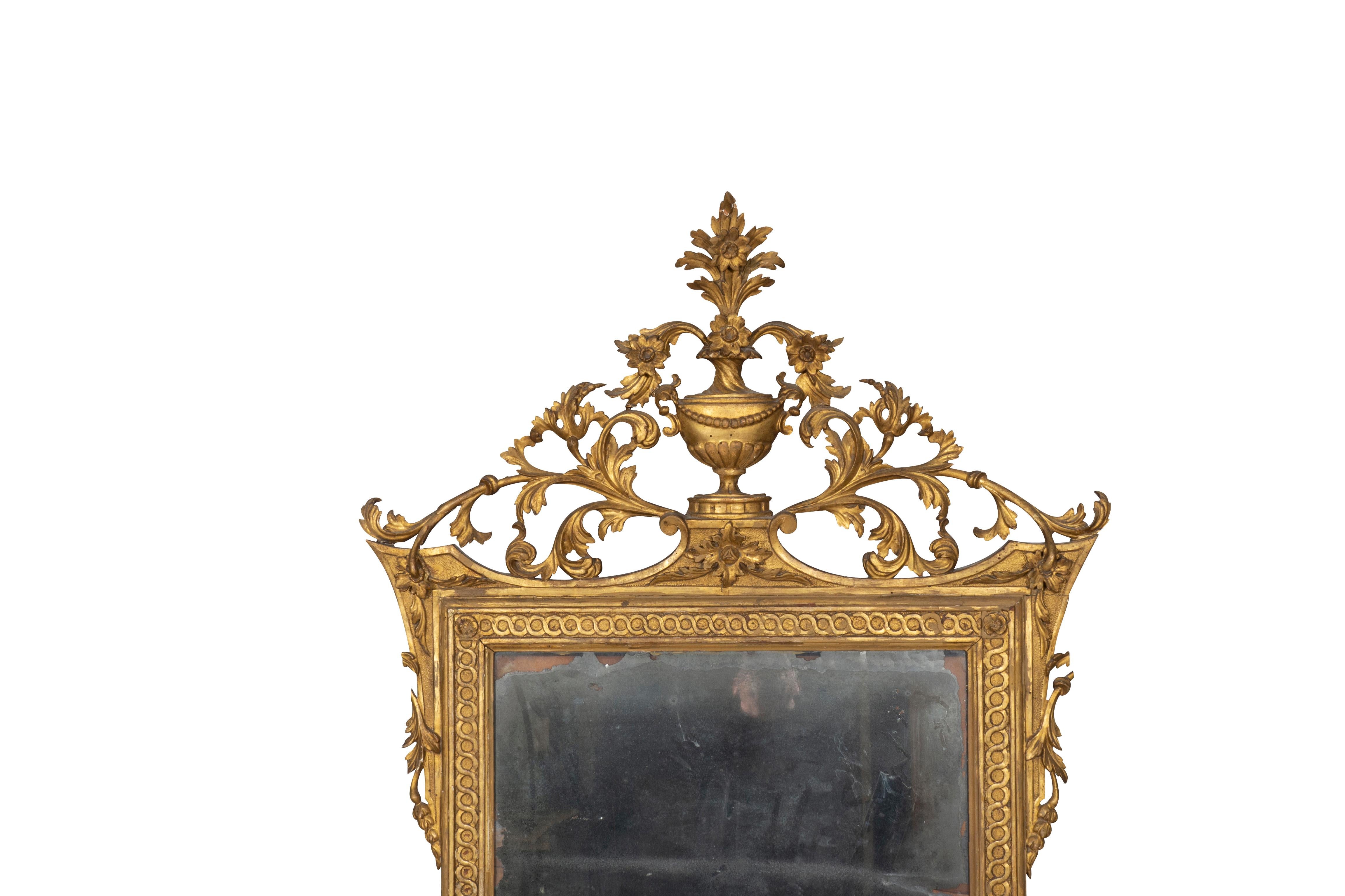 Neoclassical Italian Neoclassic Giltwood Mirror For Sale