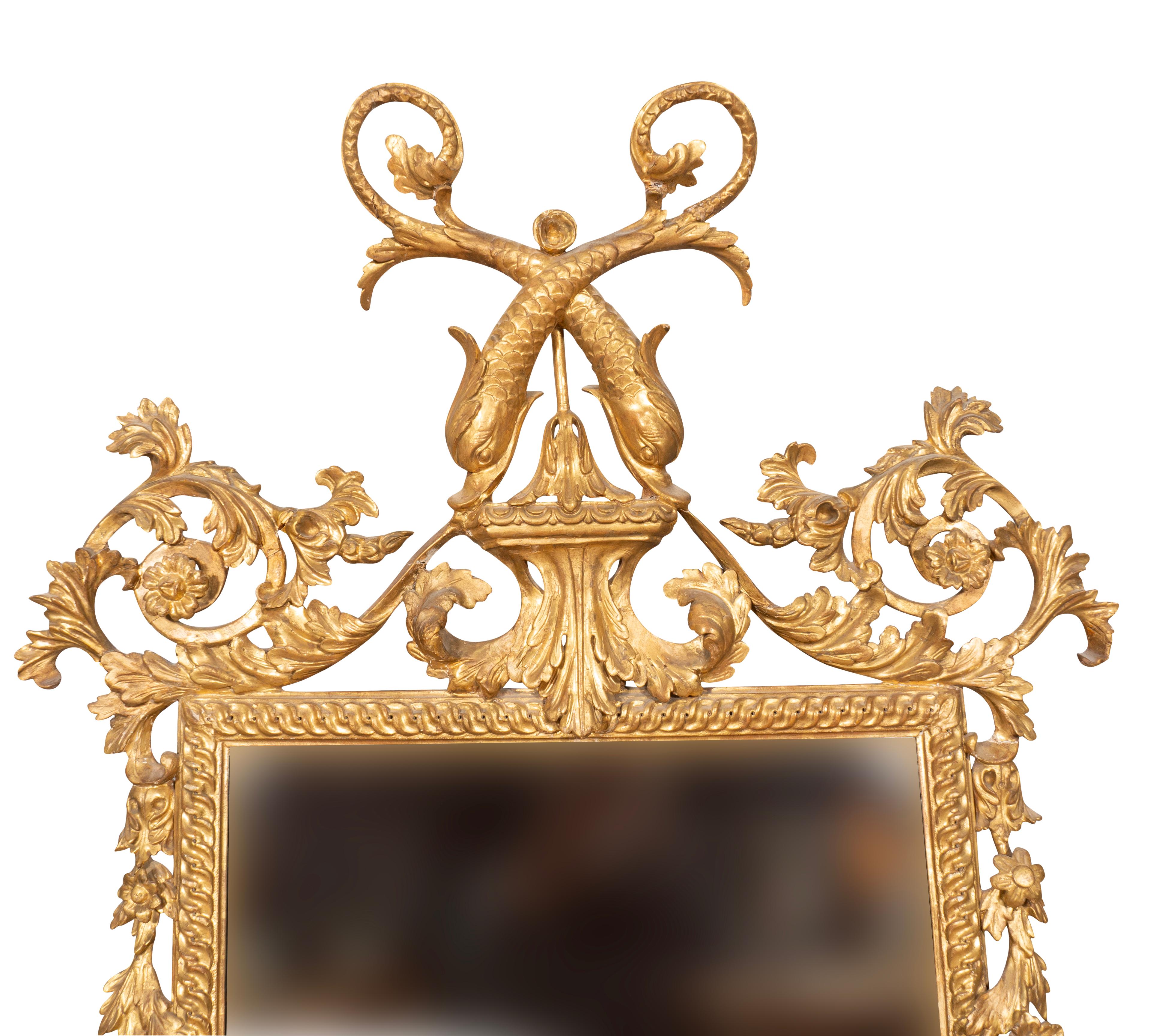 Neoclassical Italian Neoclassic Giltwood Mirror For Sale