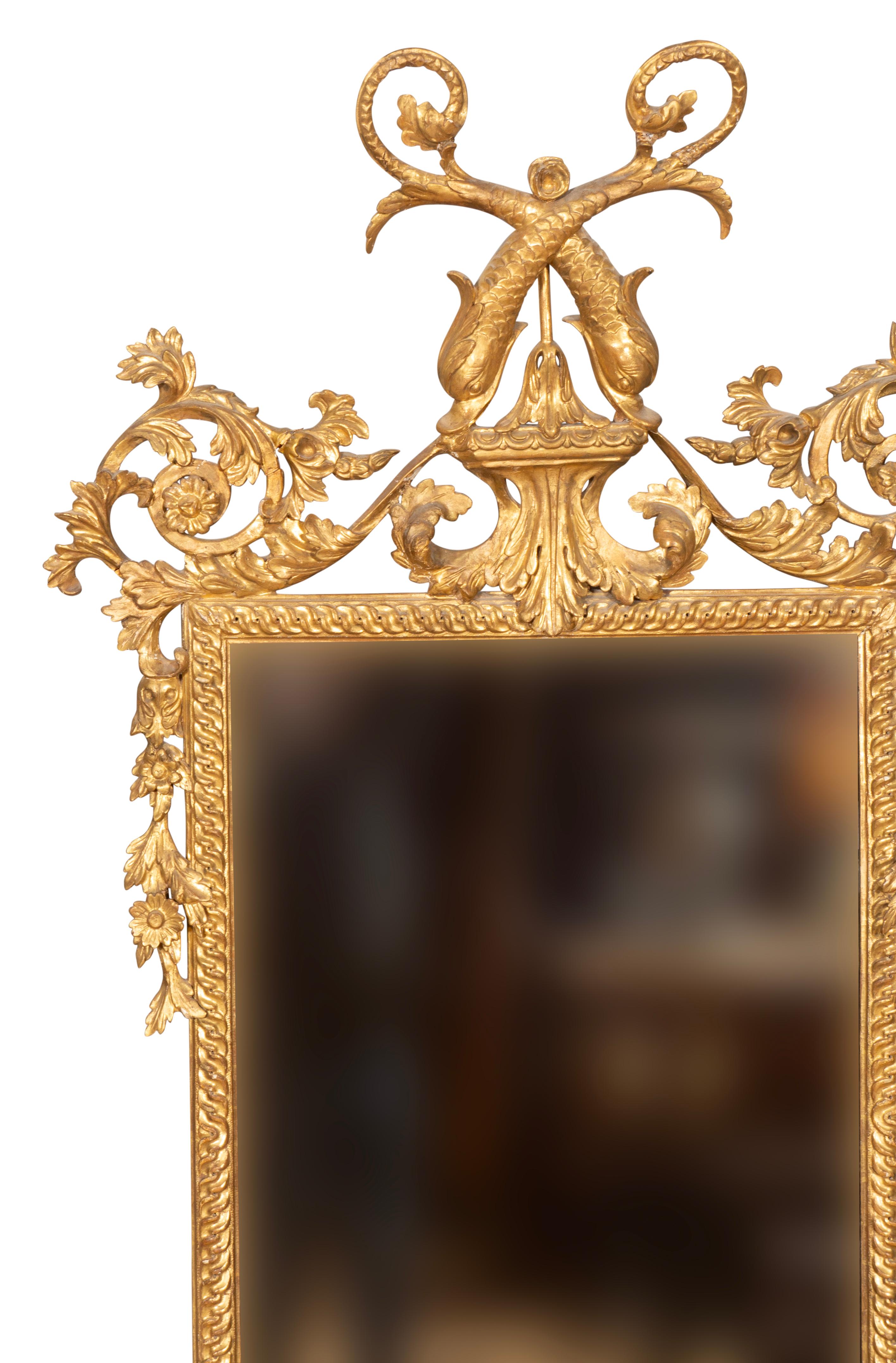 Italian Neoclassic Giltwood Mirror In Good Condition For Sale In Essex, MA