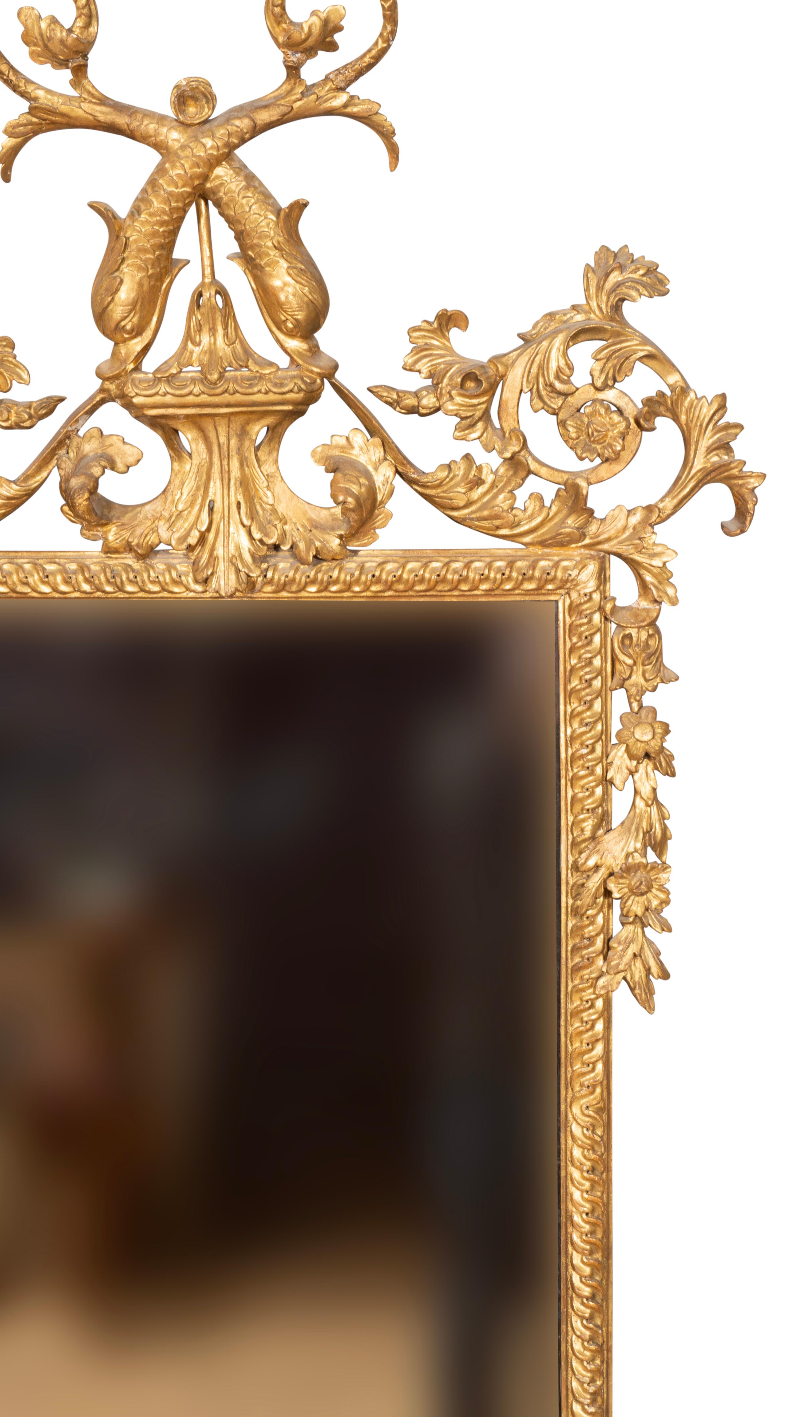 19th Century Italian Neoclassic Giltwood Mirror For Sale