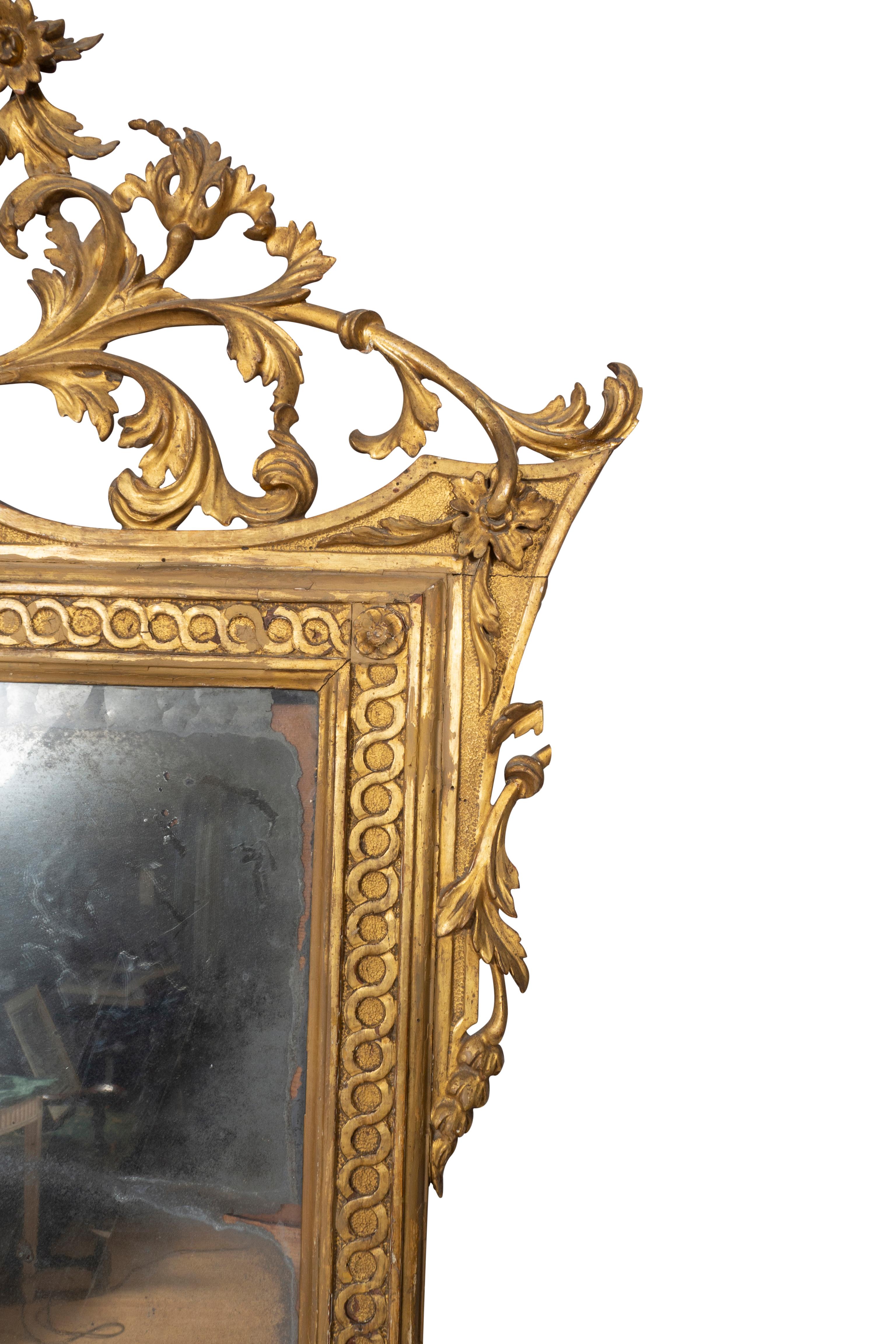 Pine Italian Neoclassic Giltwood Mirror For Sale