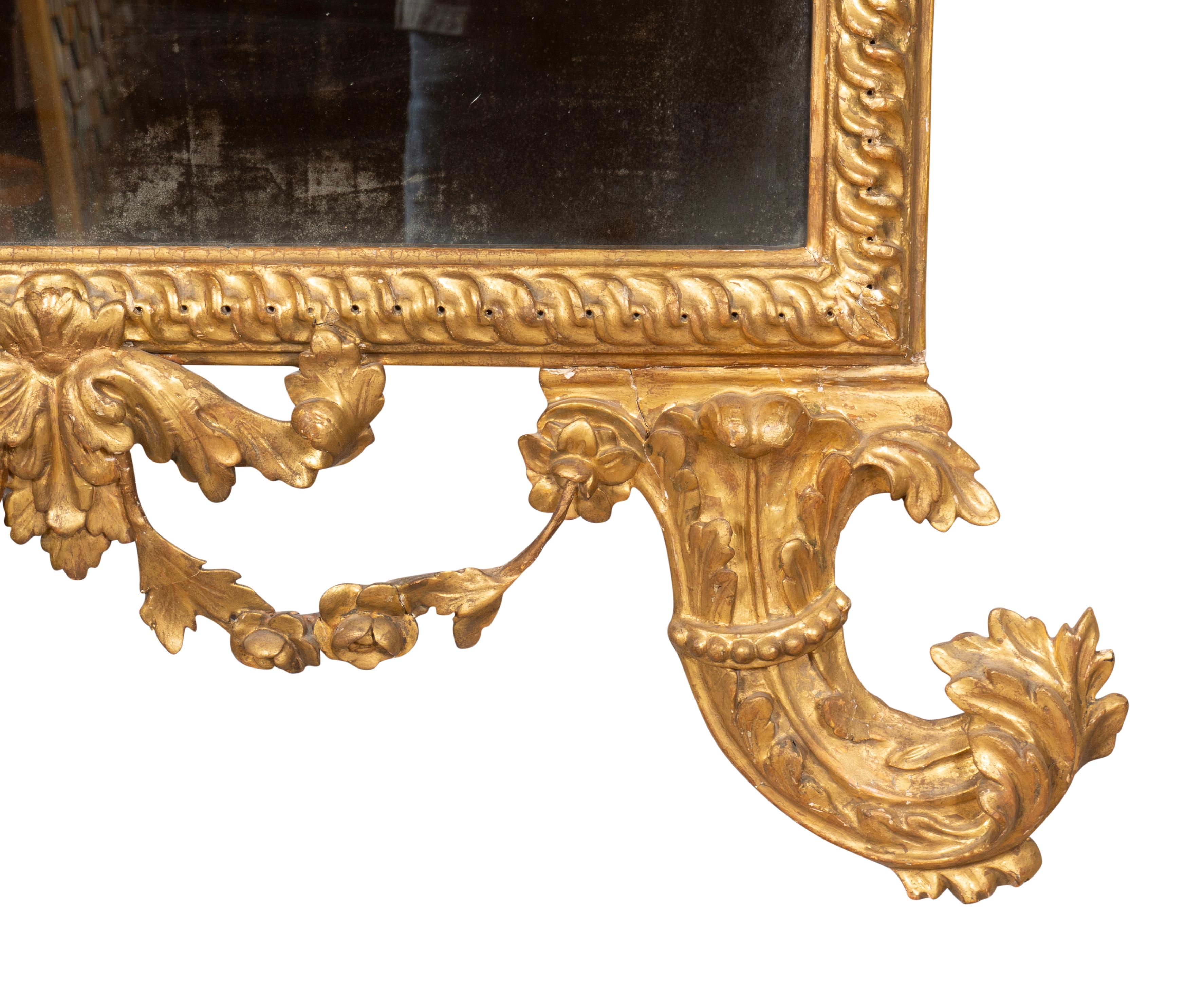 Italian Neoclassic Giltwood Mirror For Sale 1