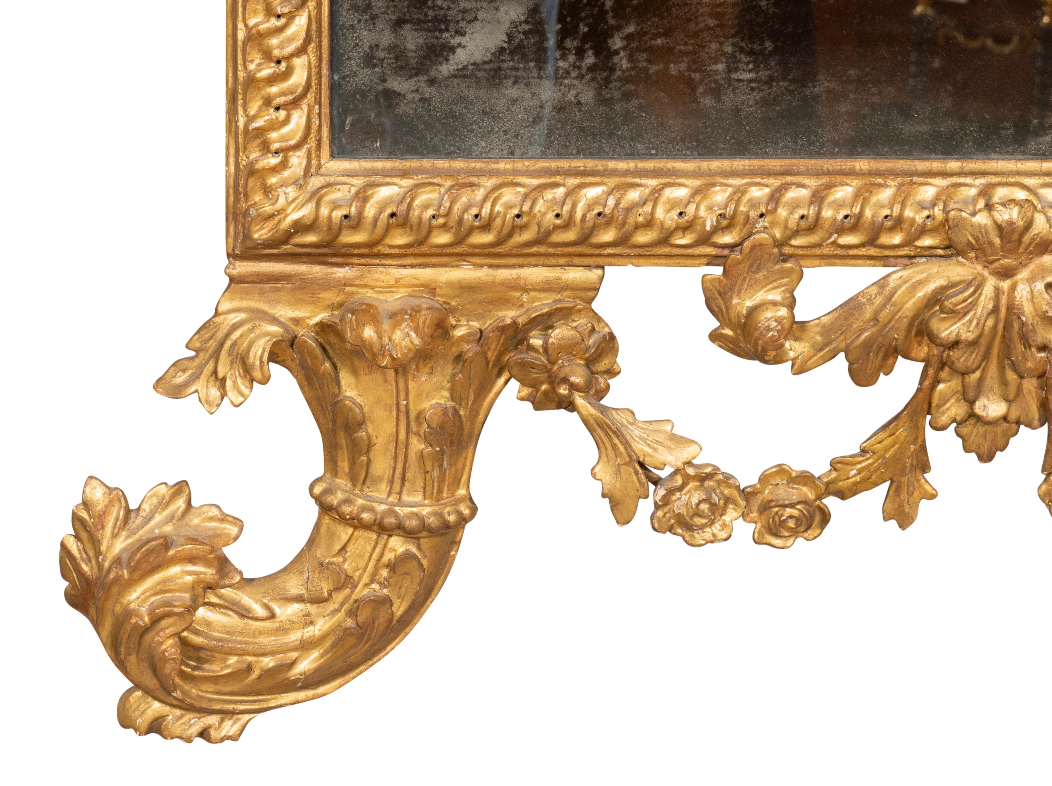 Italian Neoclassic Giltwood Mirror For Sale 2