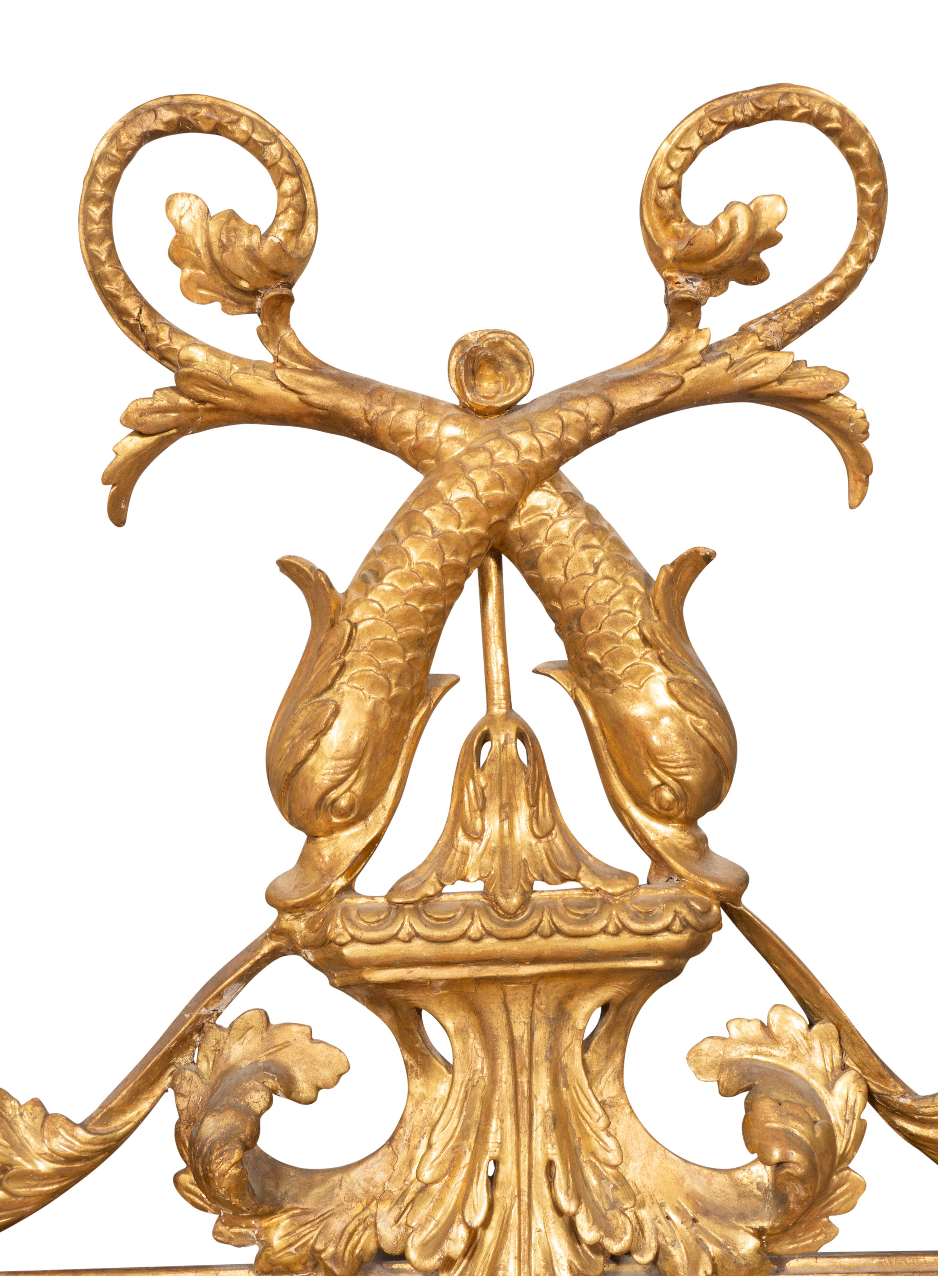 Italian Neoclassic Giltwood Mirror For Sale 3