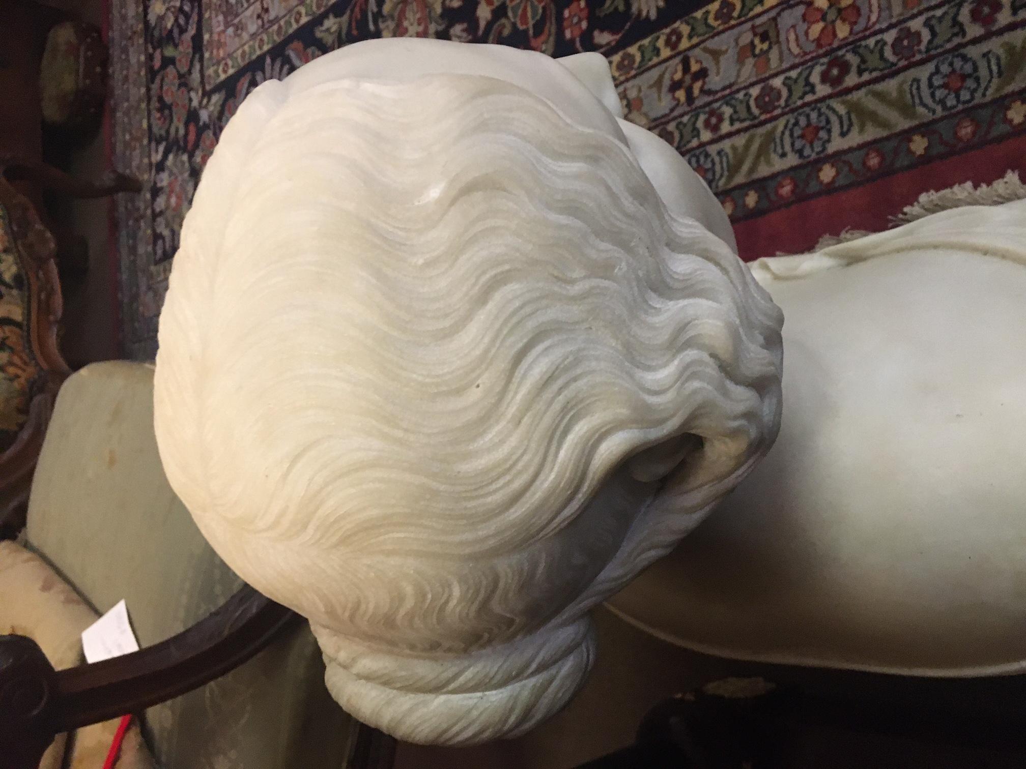 Italian Neoclassic Marble Bust of Woman signed Lawrence Macdonald Rome 1852 4
