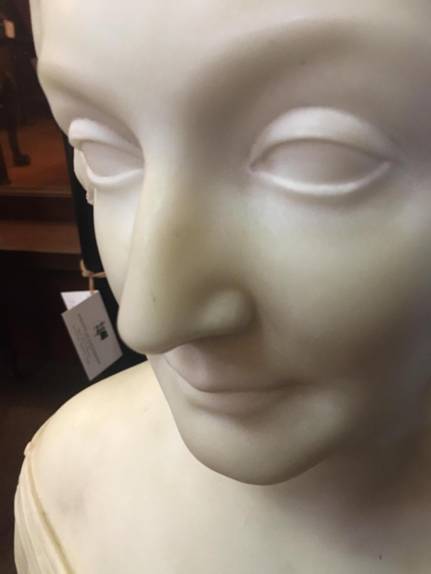 Italian Neoclassic Marble Bust of Woman signed Lawrence Macdonald Rome 1852 11