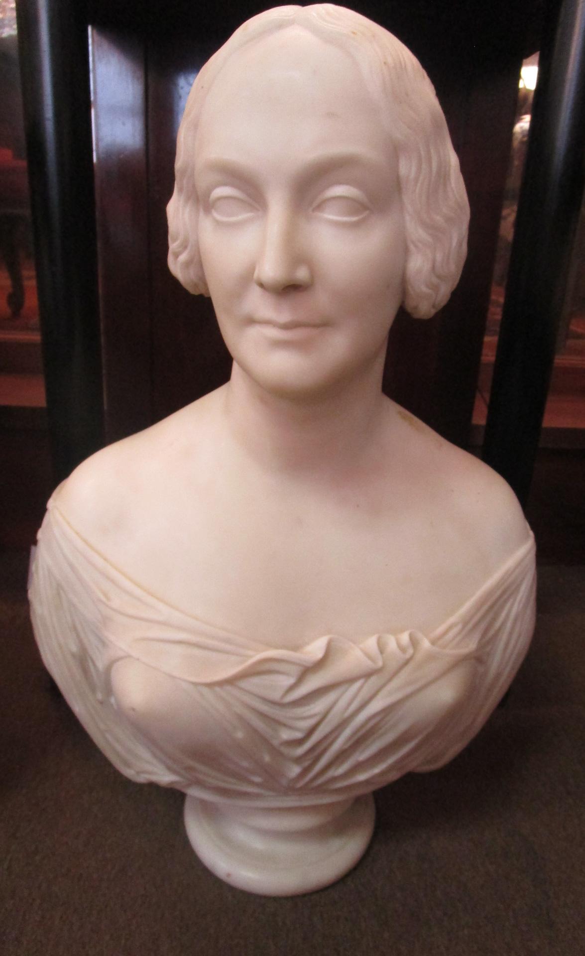 Italian Neoclassic Marble Bust of Woman signed Lawrence Macdonald Rome 1852 In Good Condition For Sale In Savannah, GA