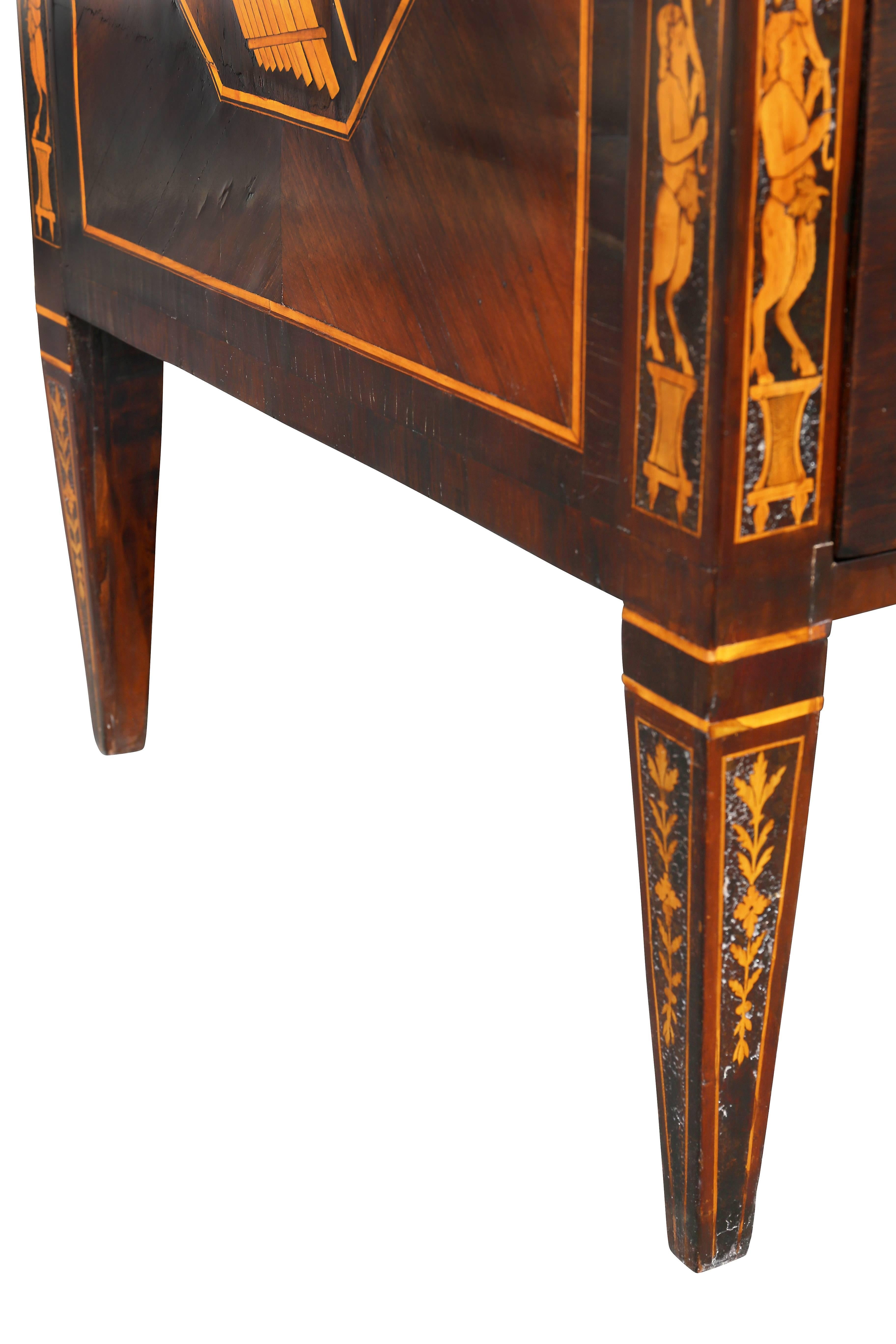 Italian Neoclassic Marquetry Inlaid Commode For Sale 6