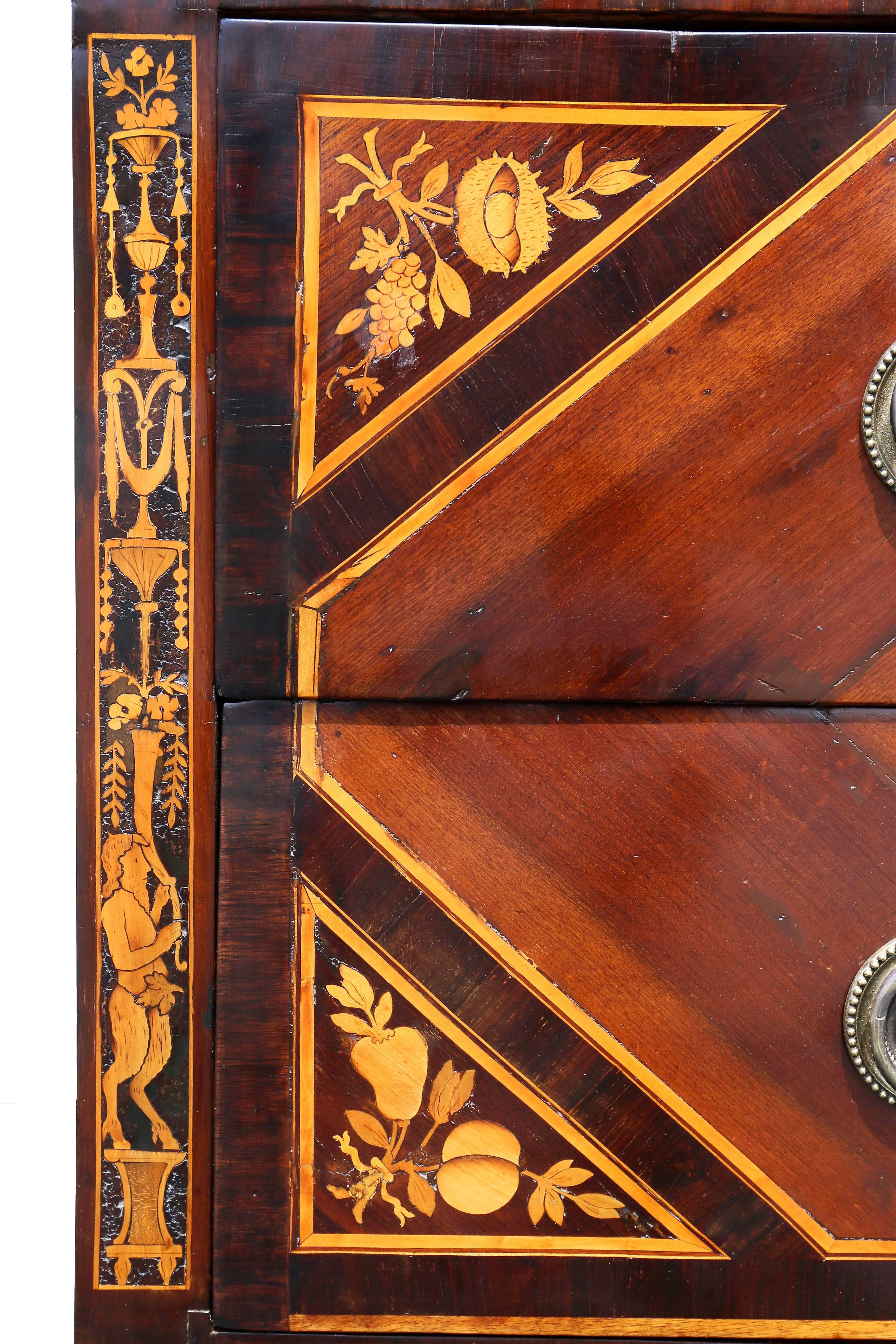 Italian Neoclassic Marquetry Inlaid Commode For Sale 1