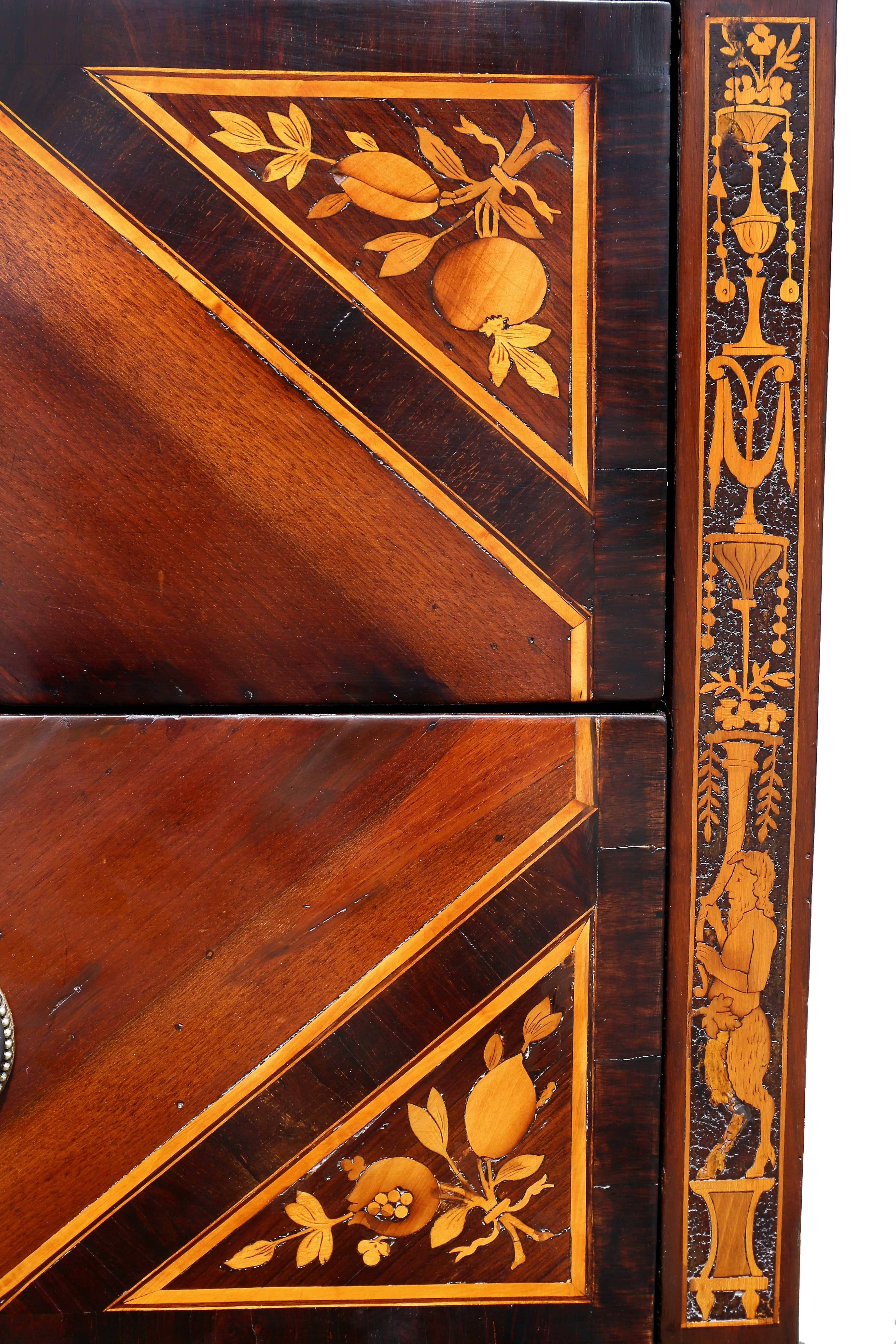 Italian Neoclassic Marquetry Inlaid Commode For Sale 3
