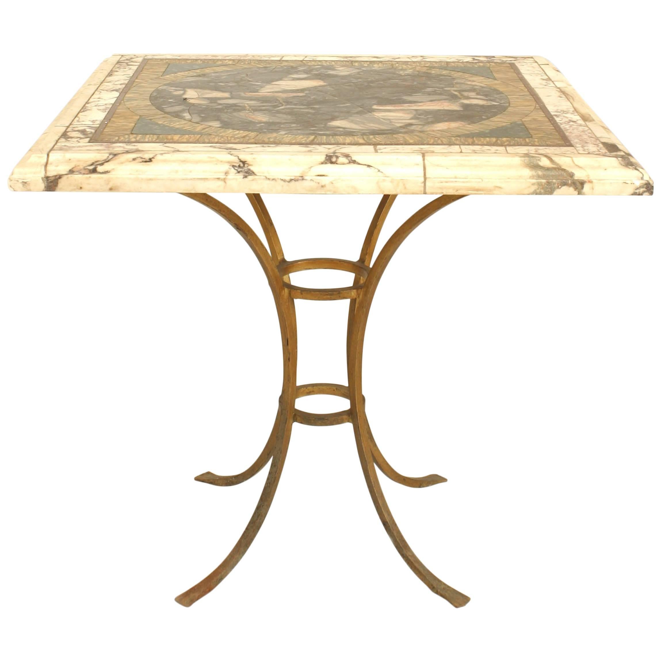 Italian Neo-Classic Marble End Table For Sale