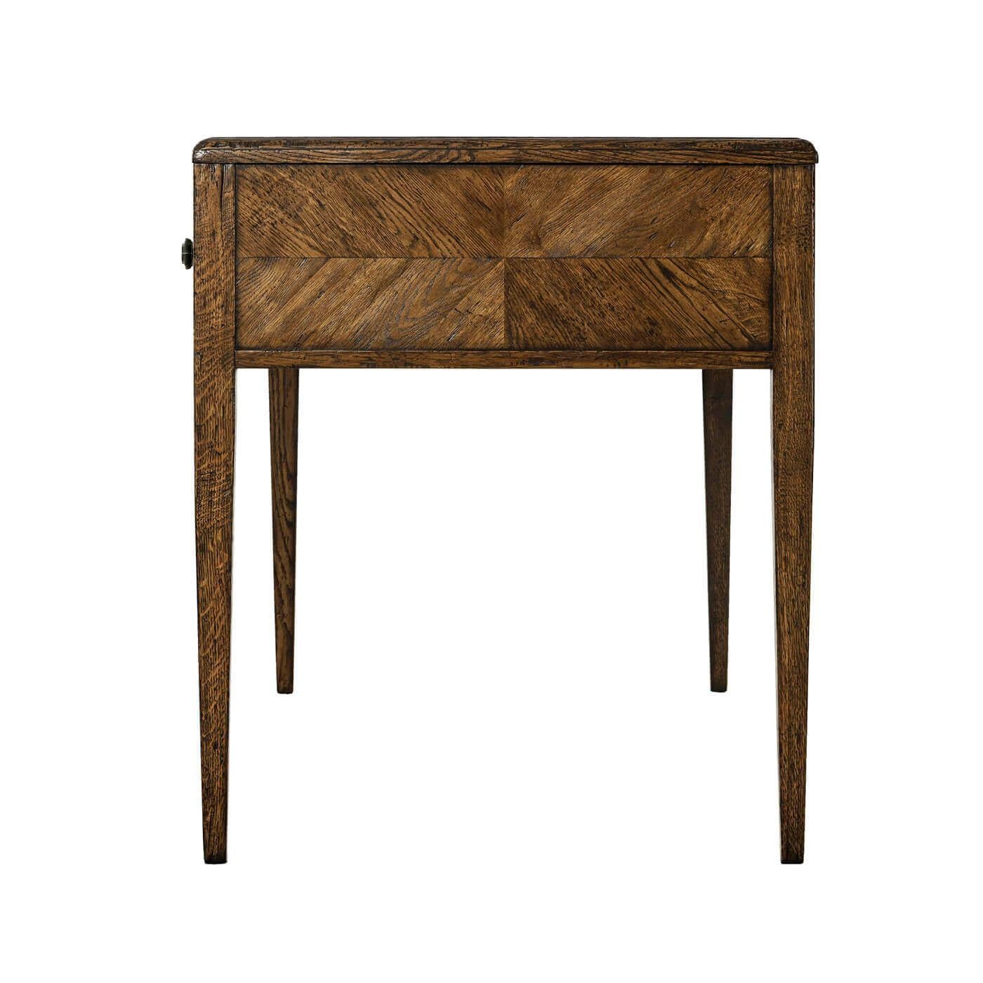 Neoclassical Italian NeoClassic Oak Parquetry Desk For Sale