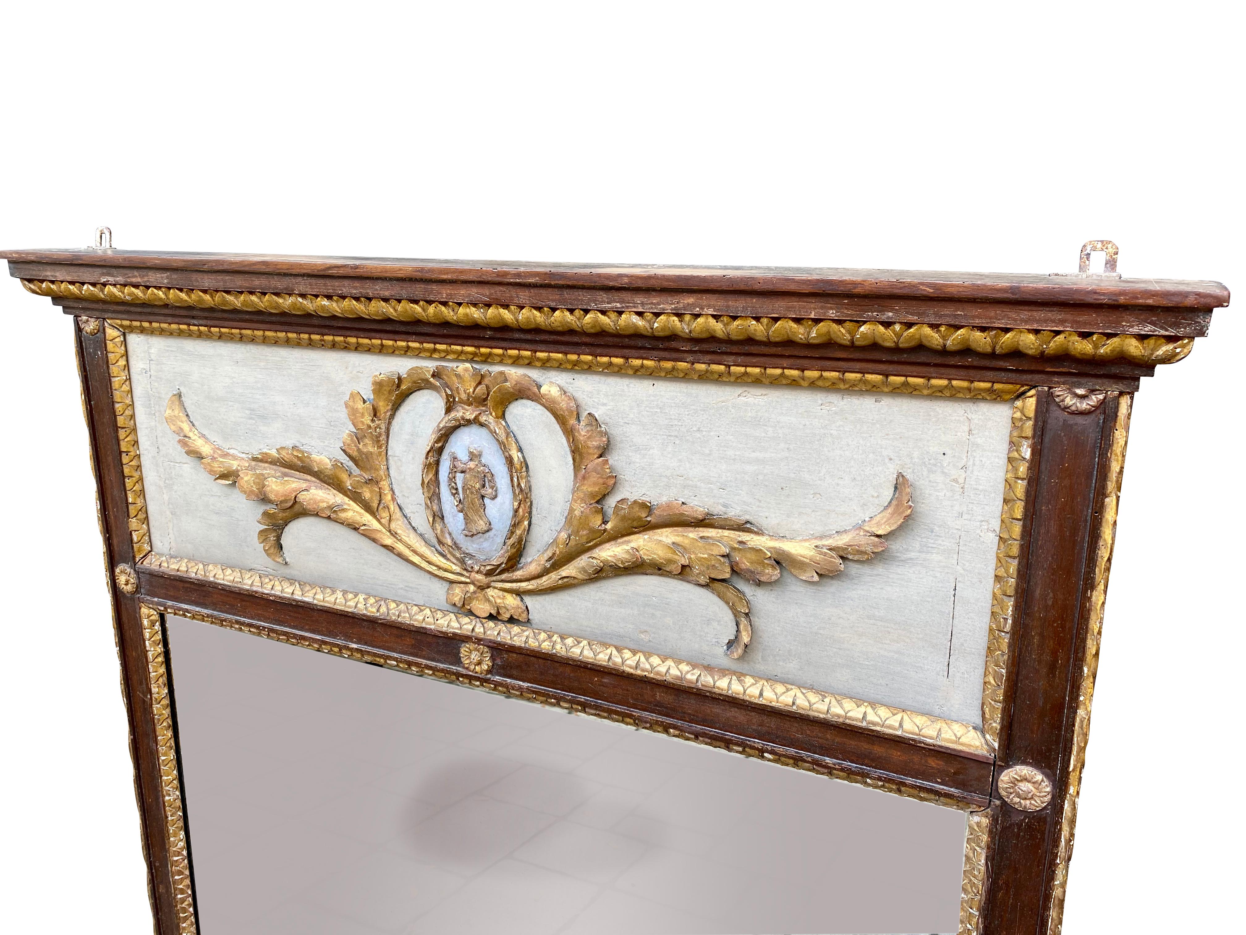 Neoclassical Italian Neoclassic Painted and Gilded Mirror