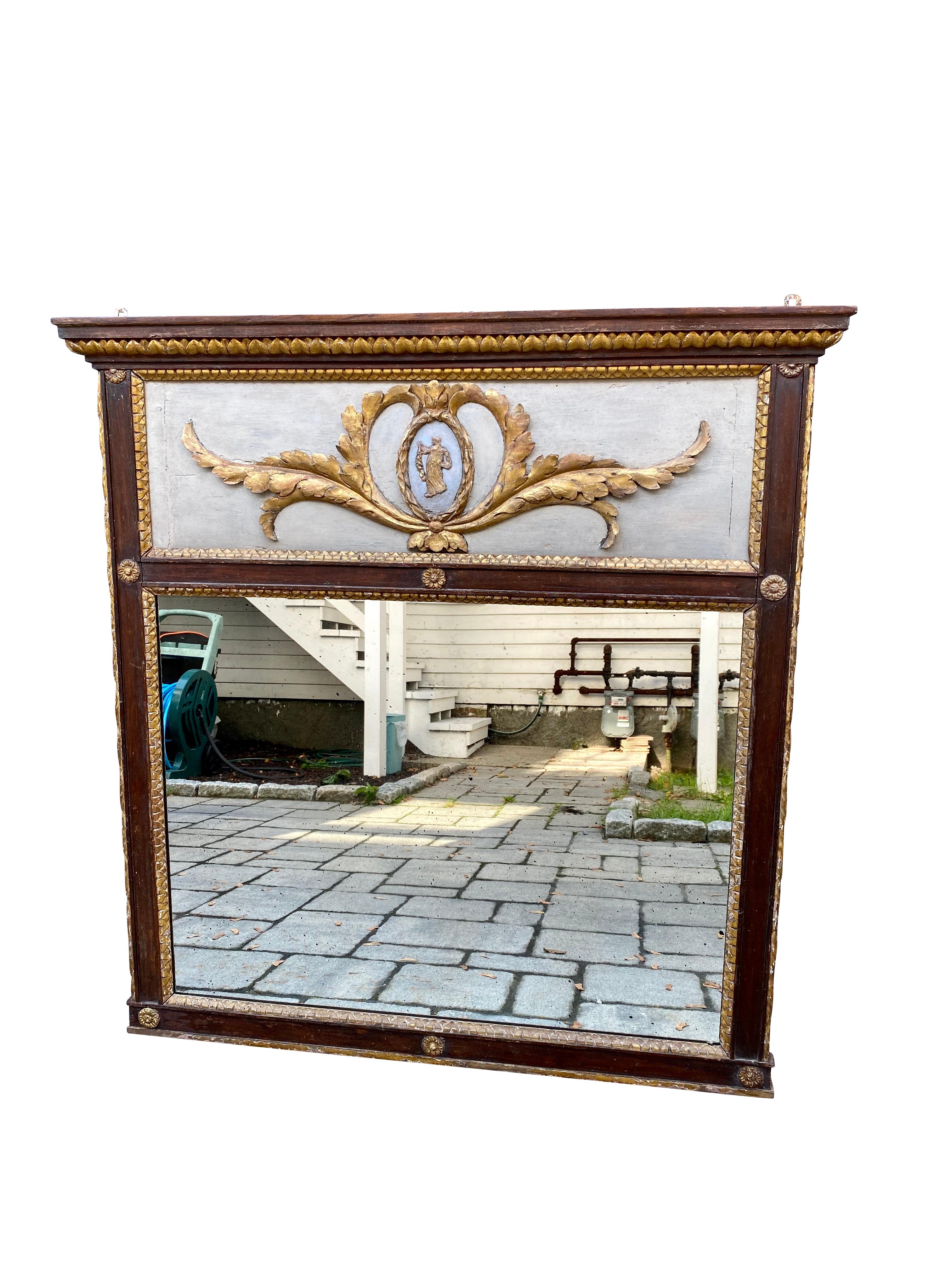 Italian Neoclassic Painted and Gilded Mirror 2