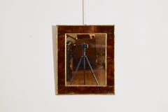 Italian, Neoclassic, Painted, Giltwood, and Glass Covered Faux Tortoise Mirror