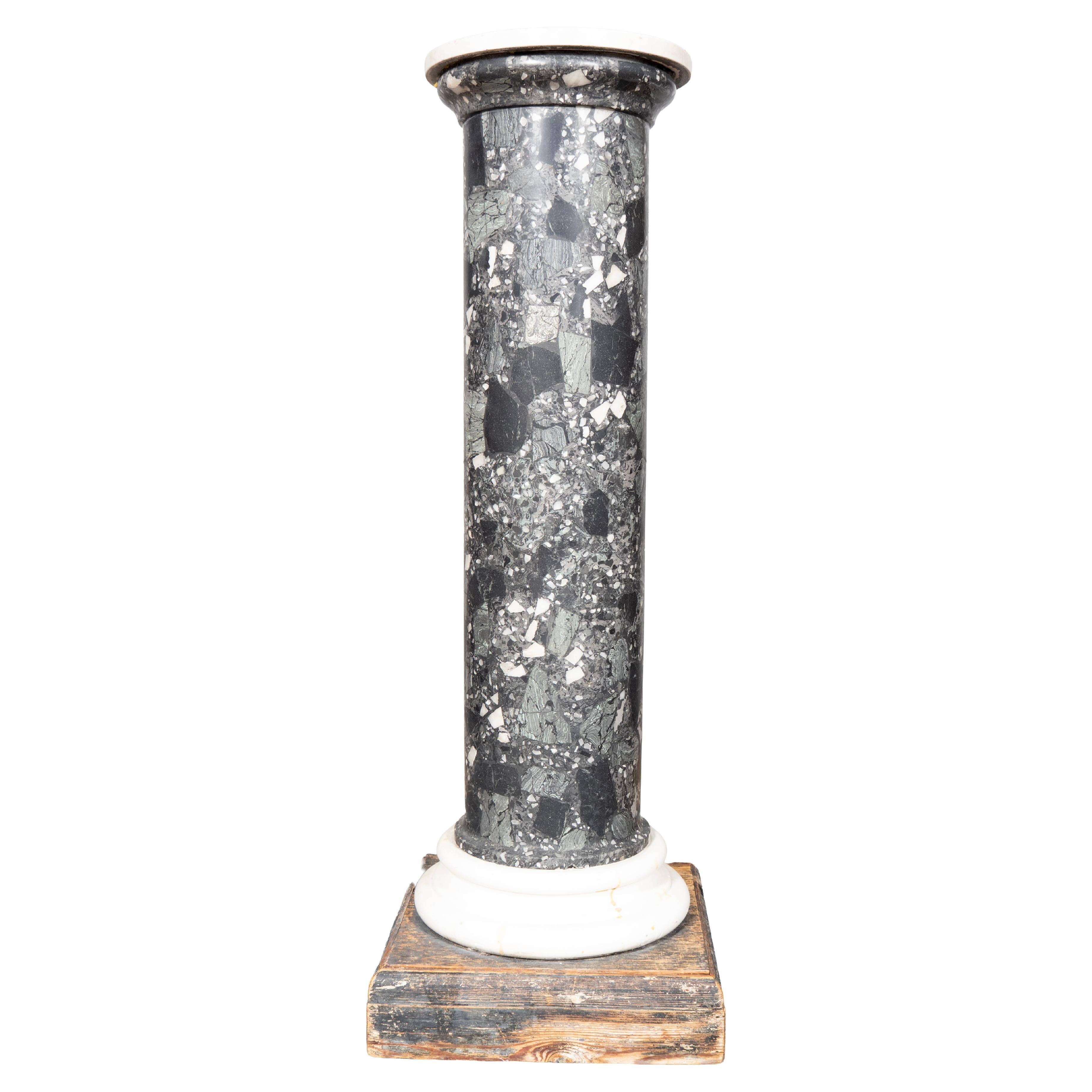 Italian Neoclassic Scagliola And Marble Pedestal