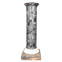 Escagliola Neoclásica Italiana Y Pedestal De Mármol