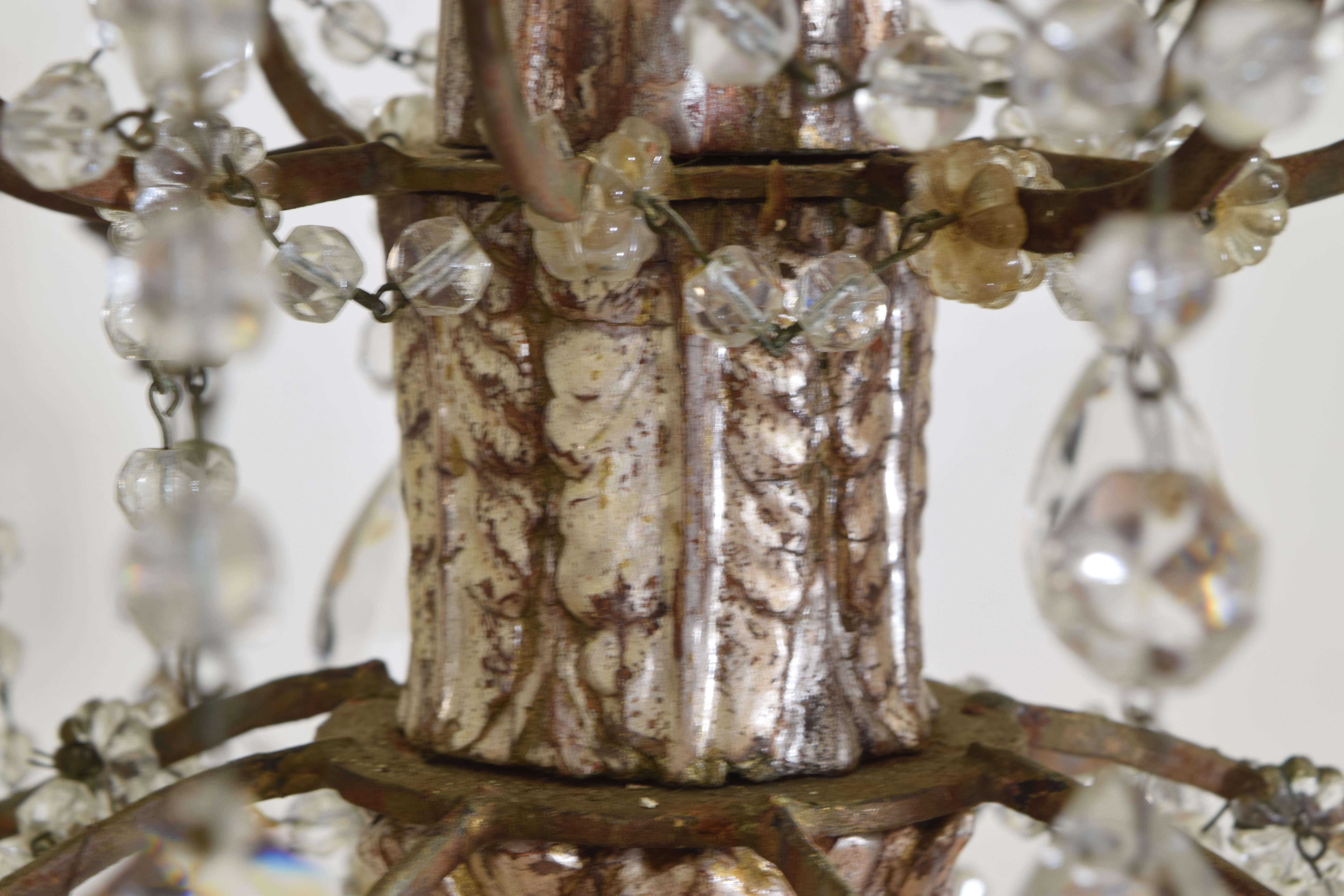 Italian Neoclassic Silver Gilt, Iron, and Glass 8-Light Chandelier 3