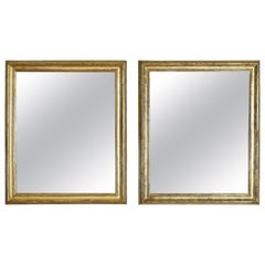 Italian Neoclassic Silver Gilt Mirrors, Second Quarter of the 19th Century, Pair