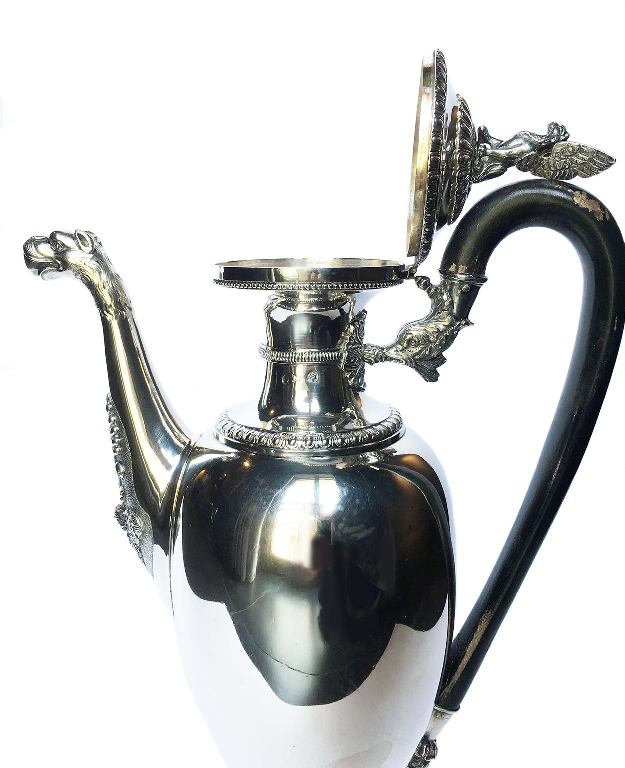 Ancient Italian Neoclassic Sterling Silver Coffee Pot, Milan, circa 1850 For Sale 10