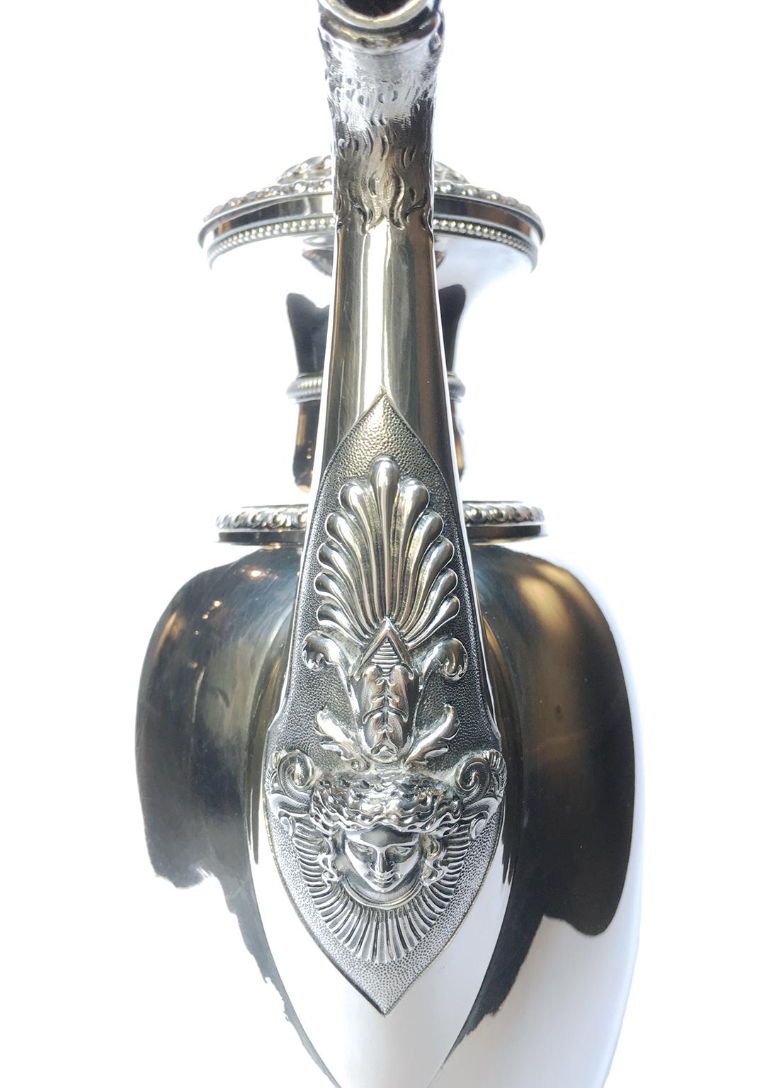 Ancienne cafetière italienne néoclassique en argent sterling, Milan, datant d'environ 1850 en vente 8
