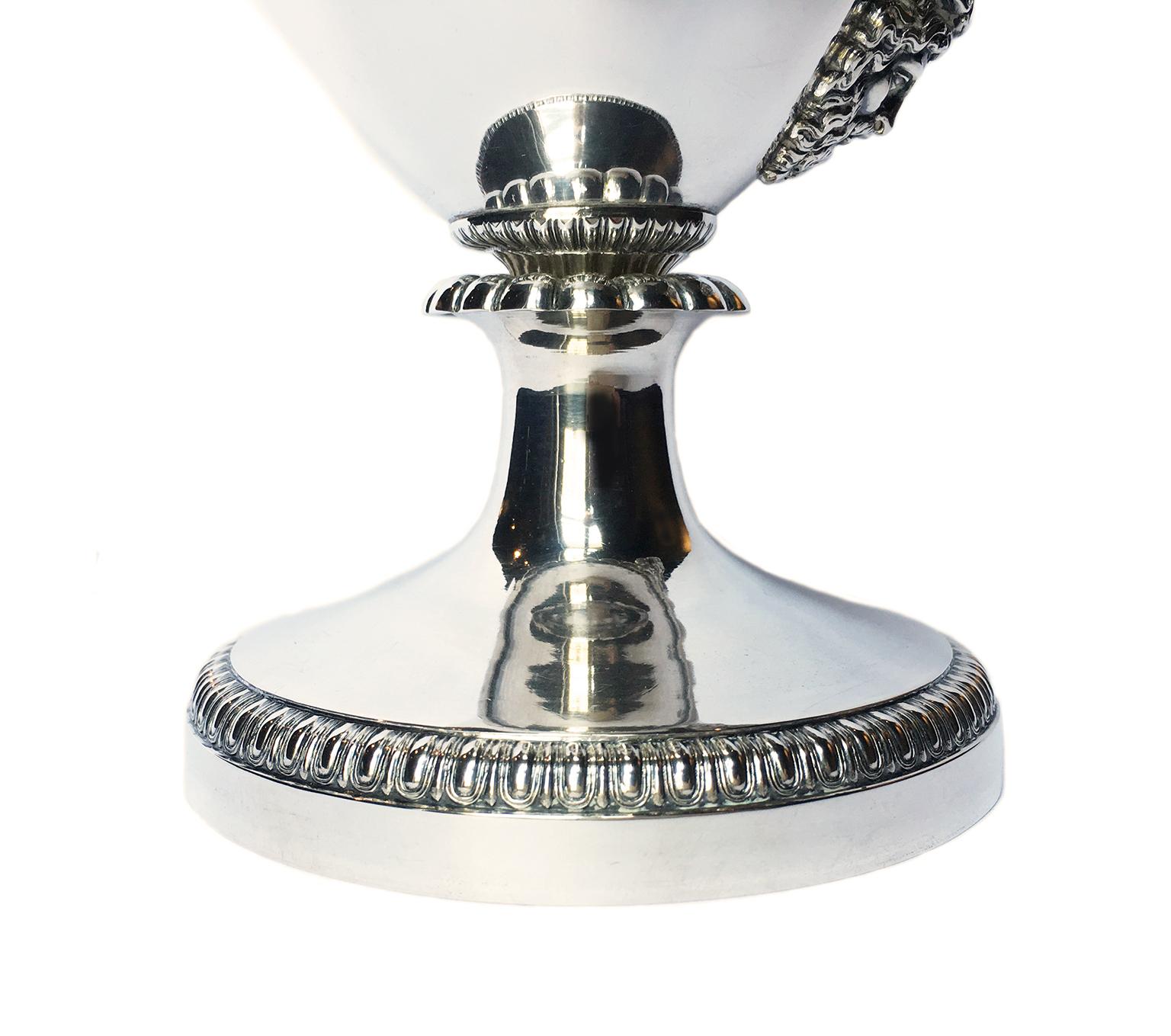 Ancient Italian Neoclassic Sterling Silver Coffee Pot, Milan, circa 1850 For Sale 3