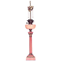 Italian Neoclassic Style Pink Marble Table Lamp