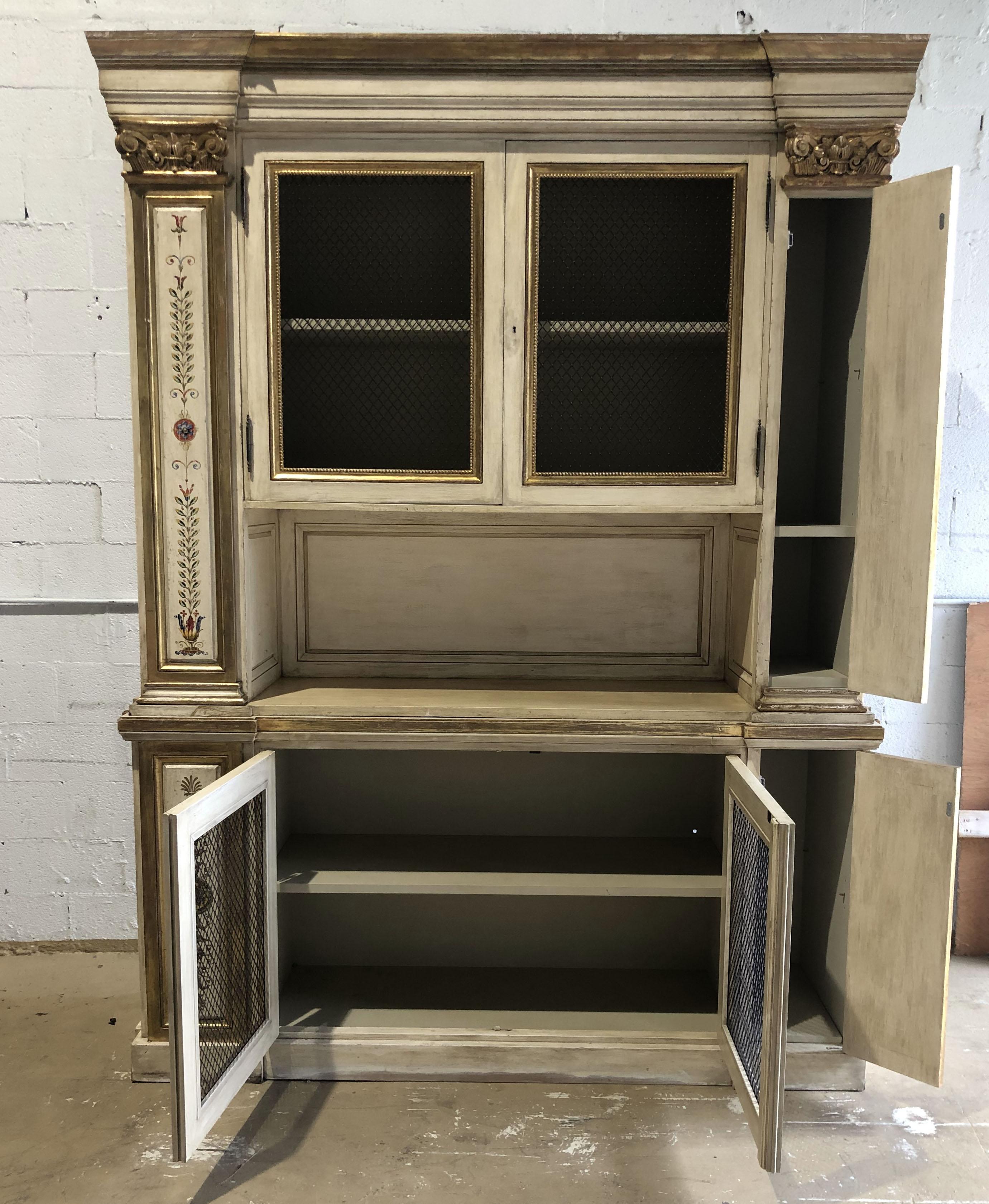 cream painted bookcases