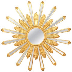 Italian Neoclassic Style Gilt Sunburst Wall Mirror