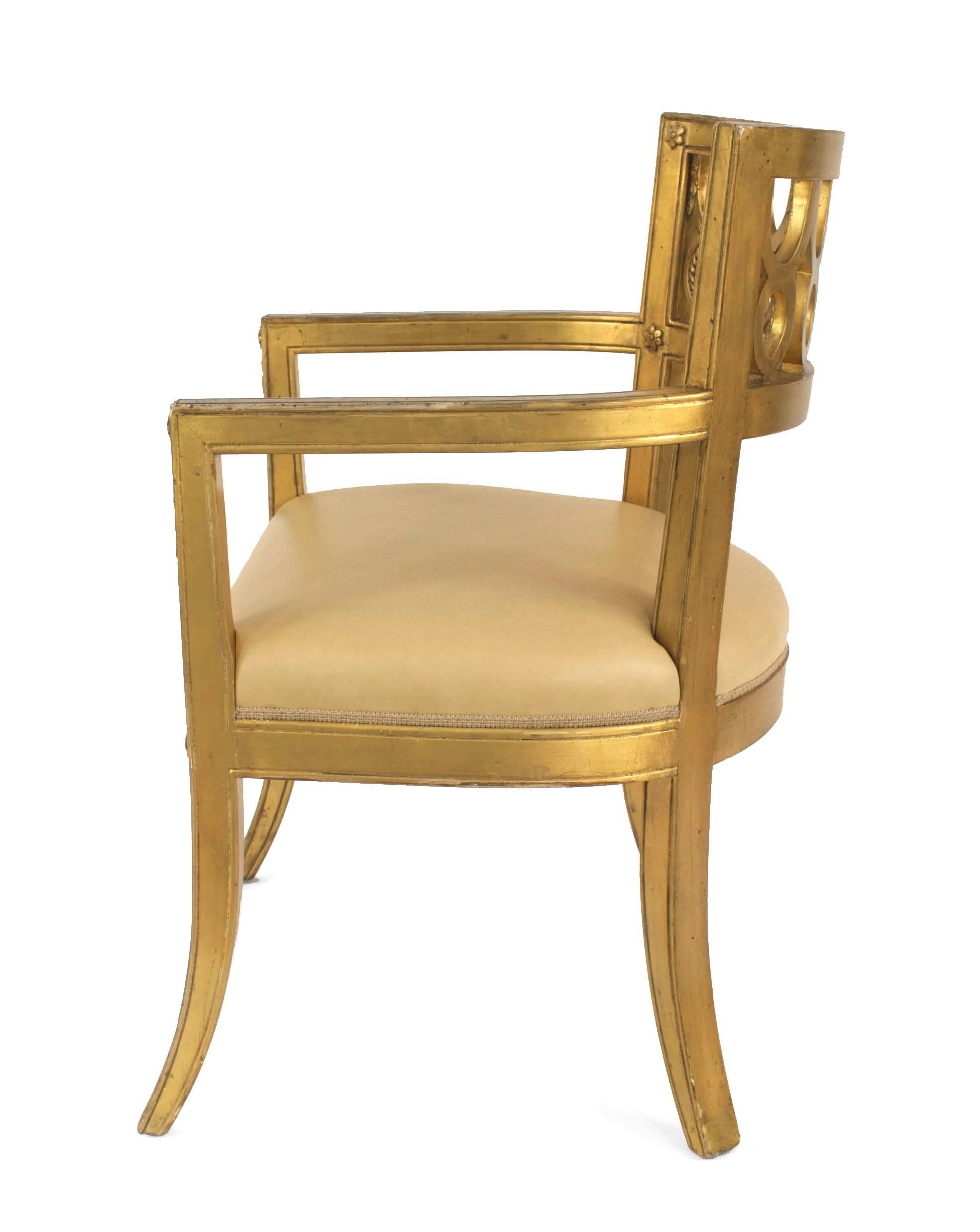 Neoclassical 12 Italian Neo-Classic Wooden Arm Chairs For Sale